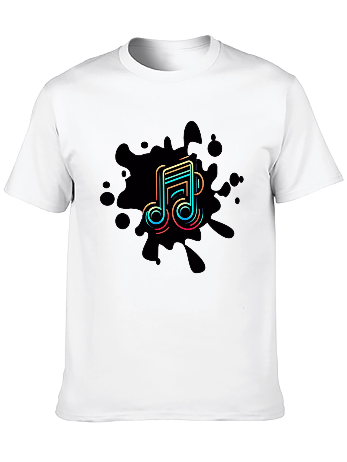 Black Trendy Music Note Graphic Black T-Shirt view 10