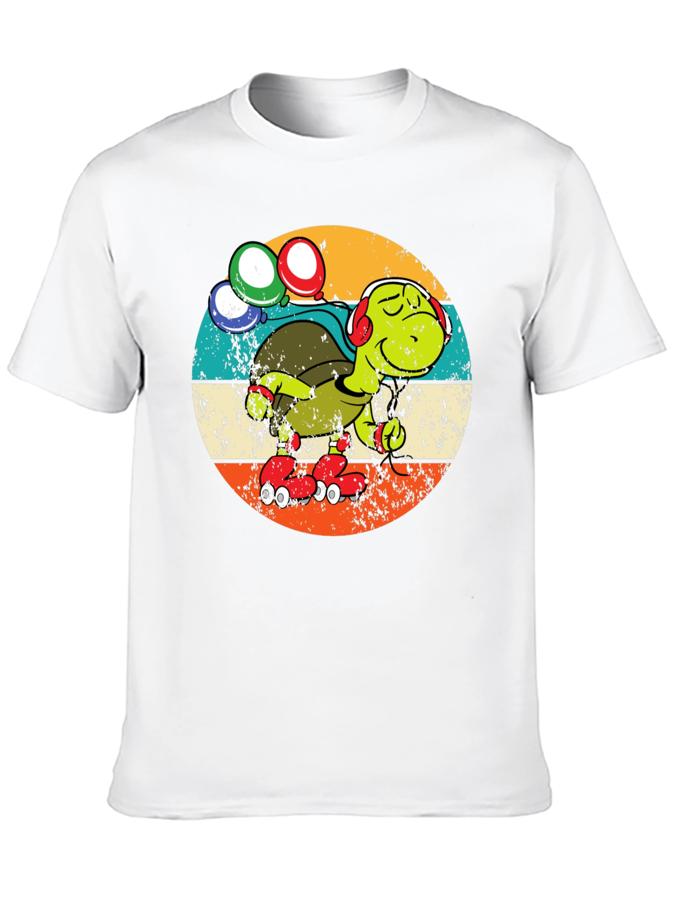 Black Turtle Retro Roller Skate T-Shirt view 10