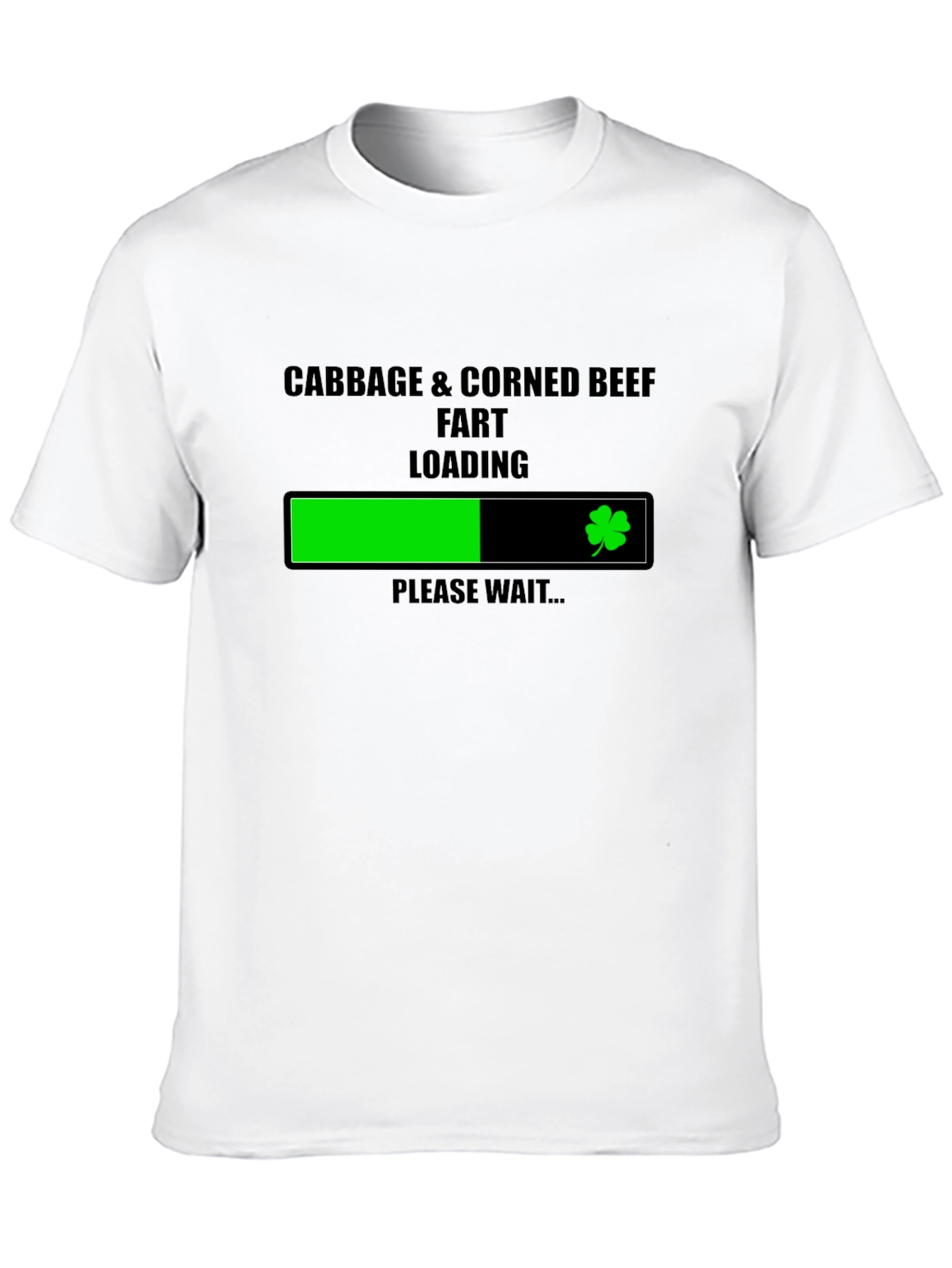 Black Cabbage & Corned Beef Fart Loading St. Patrick's Day T-Shirt view 10