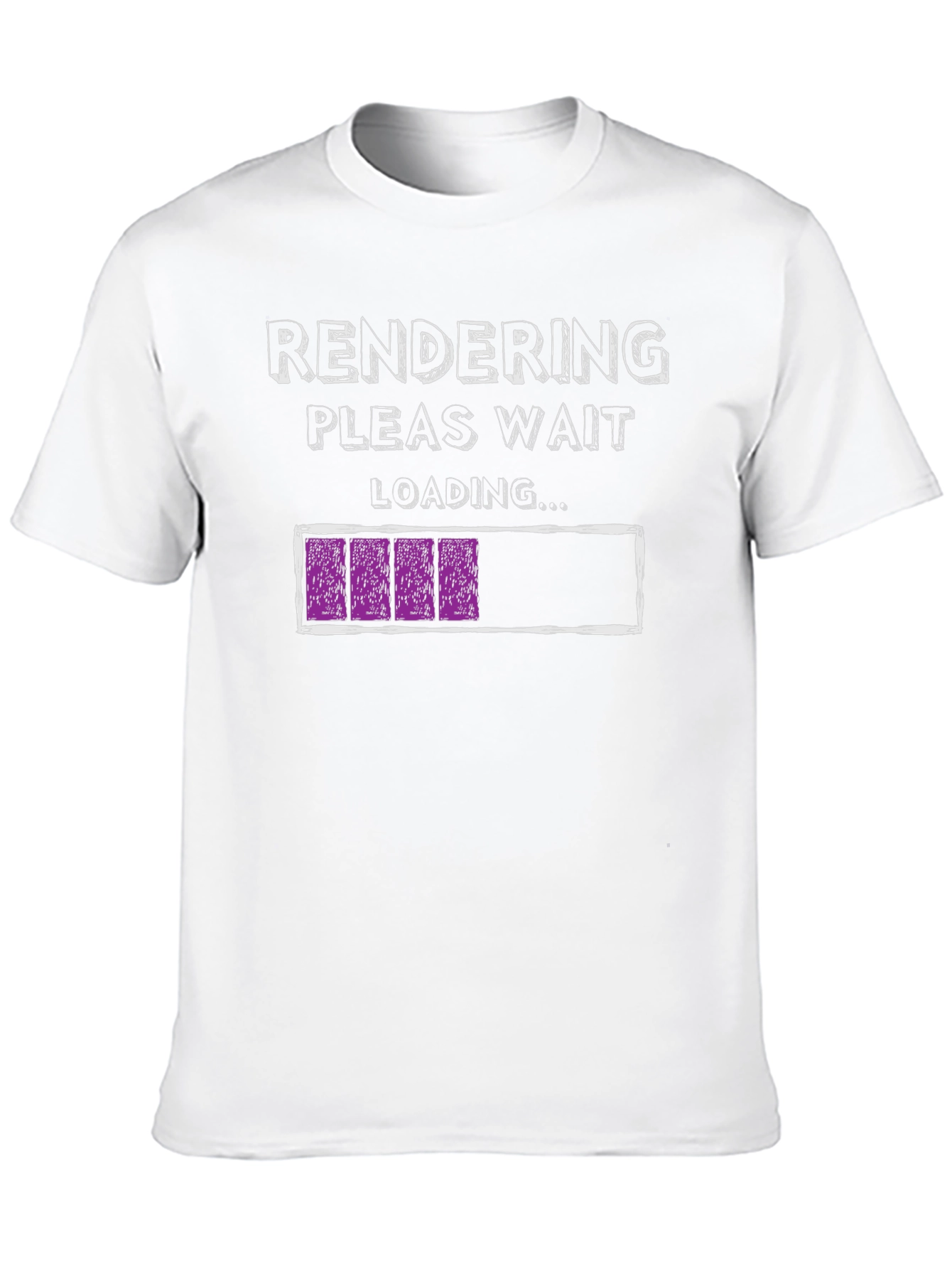 Black Rendering Please Wait Loading Funny Black T-Shirt view 10