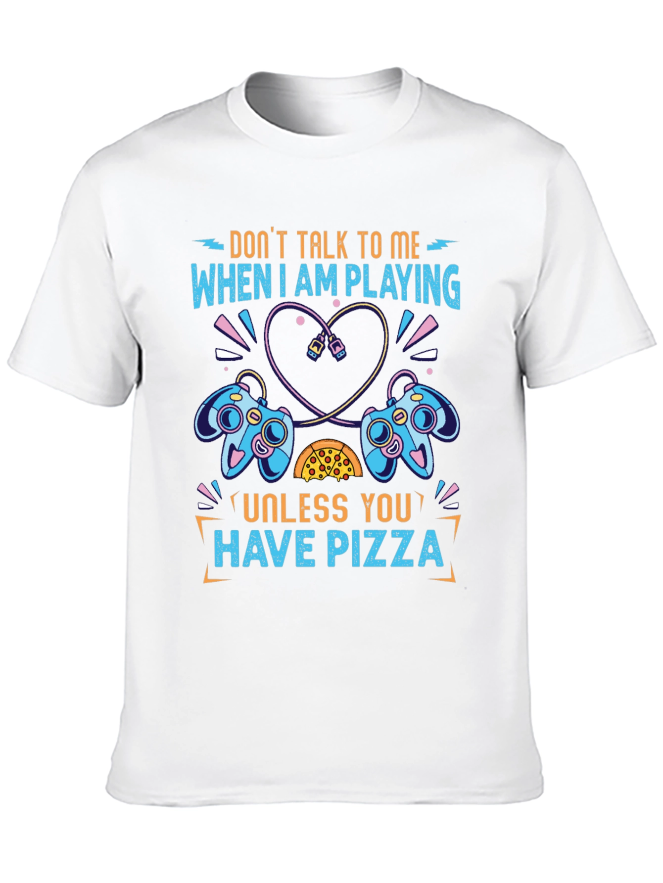 Black Gamer T-Shirt - Don't Talk To Me Unless You Have Pizza view 10