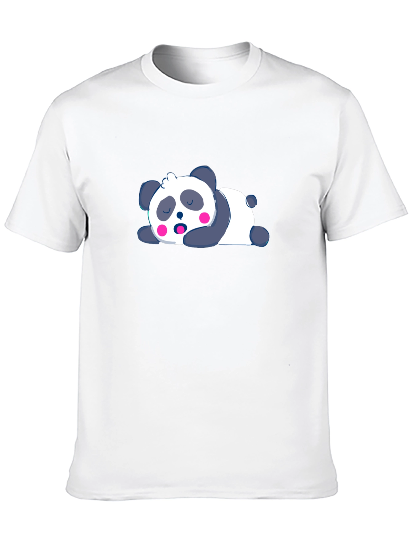 Black Cute Sleeping Panda Black T-Shirt view 10