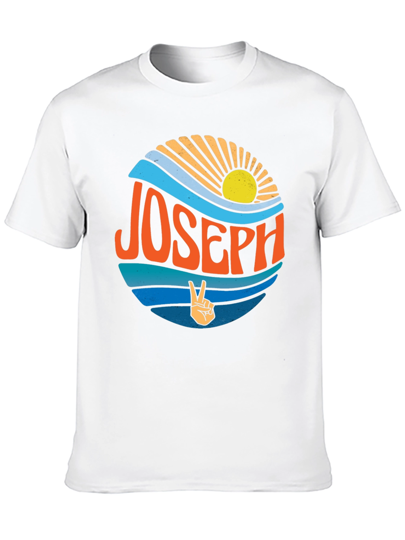 Black Joseph Retro Sunset T-Shirt - Custom Name Tee view 10