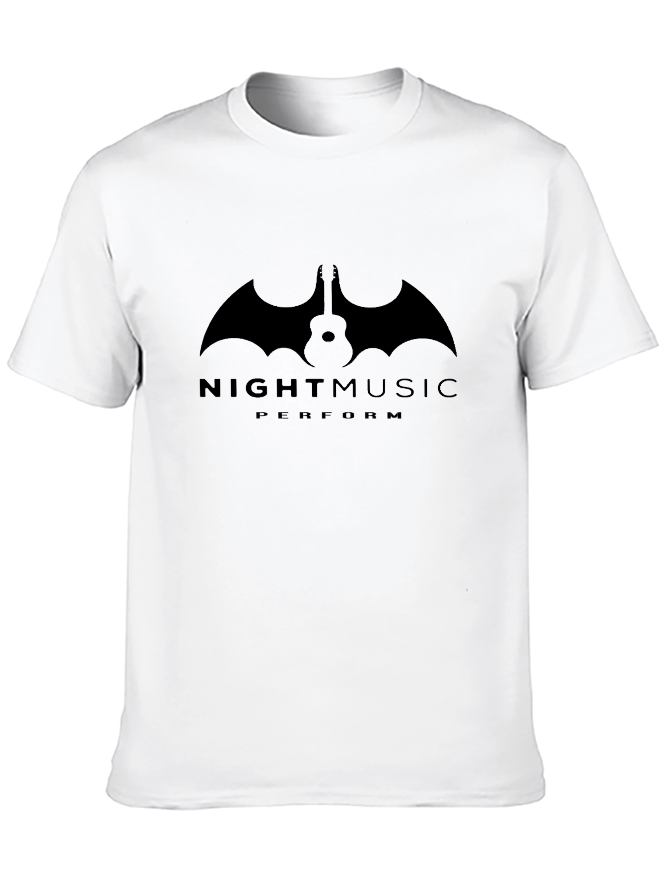 Black Night Music Guitar Bat Graphic T-Shirt view 10