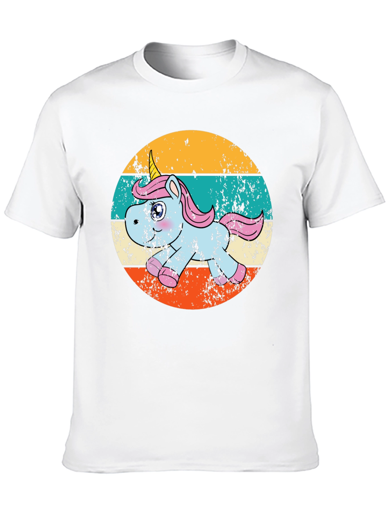 Black Retro Unicorn Graphic T-Shirt view 10