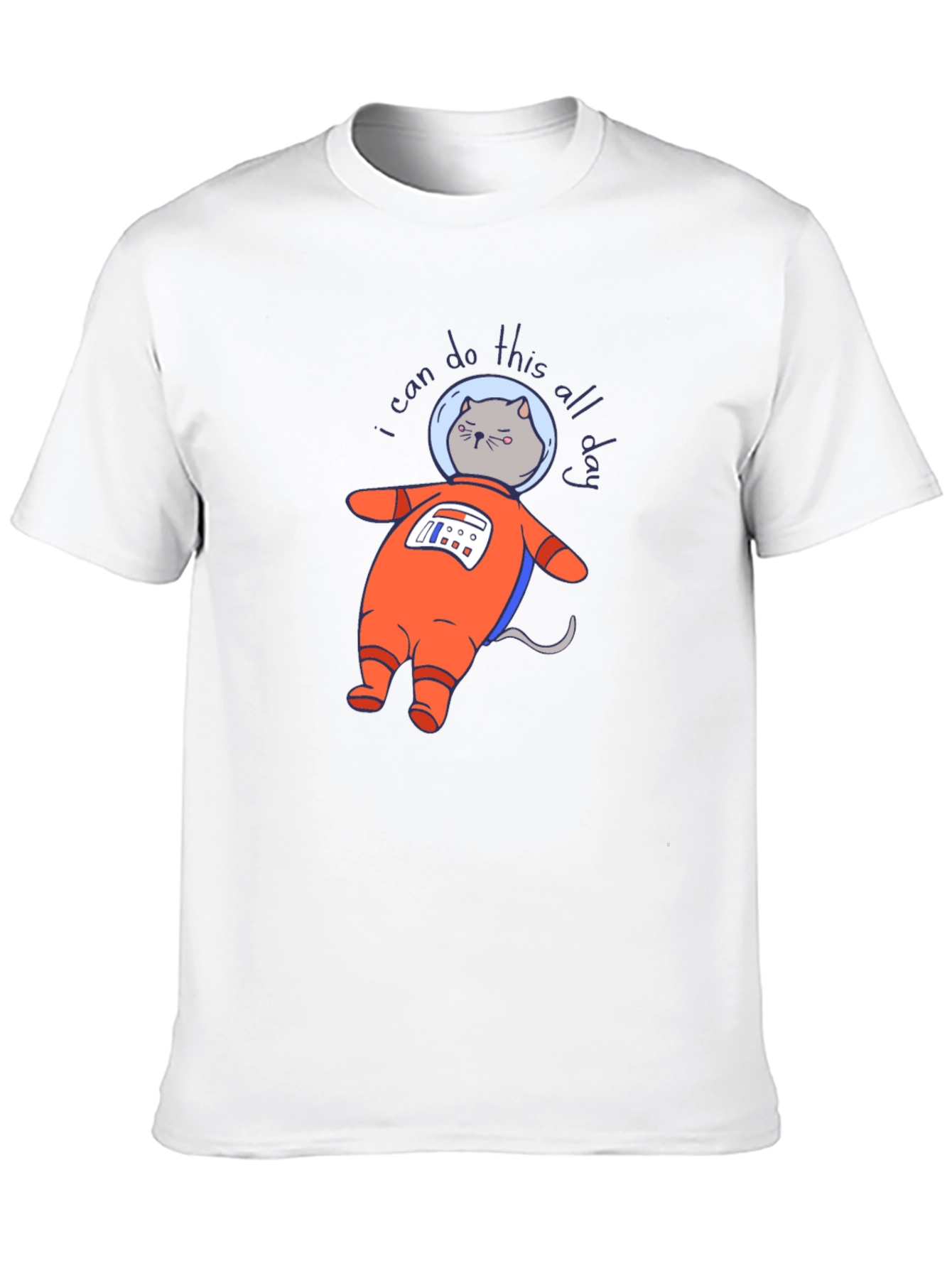 Black Astronaut Cat T-Shirt - I Can Do This All Day view 10