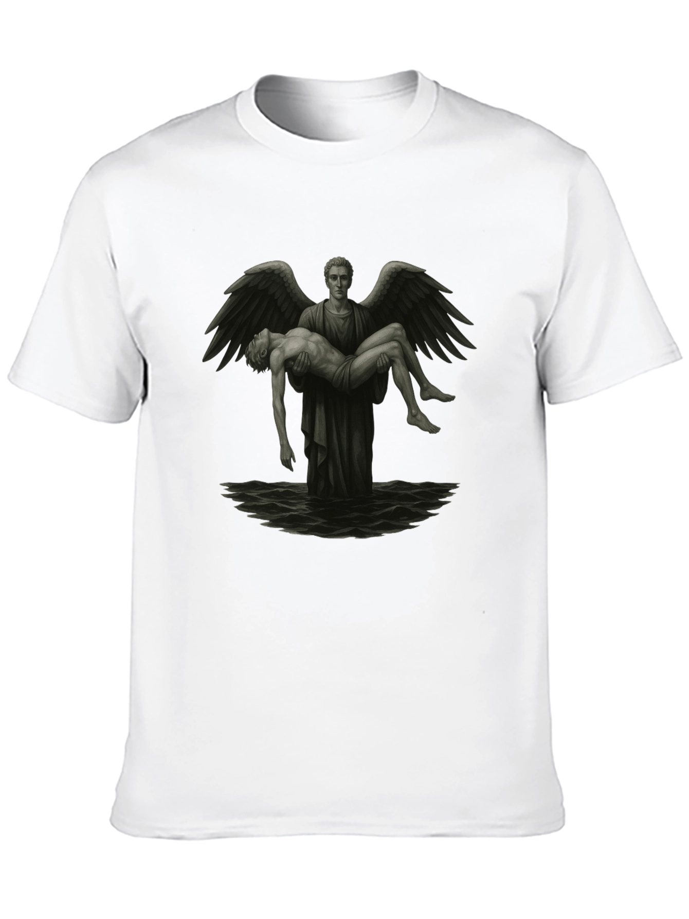 Angel Carrying Man T-Shirt - Black - 10
