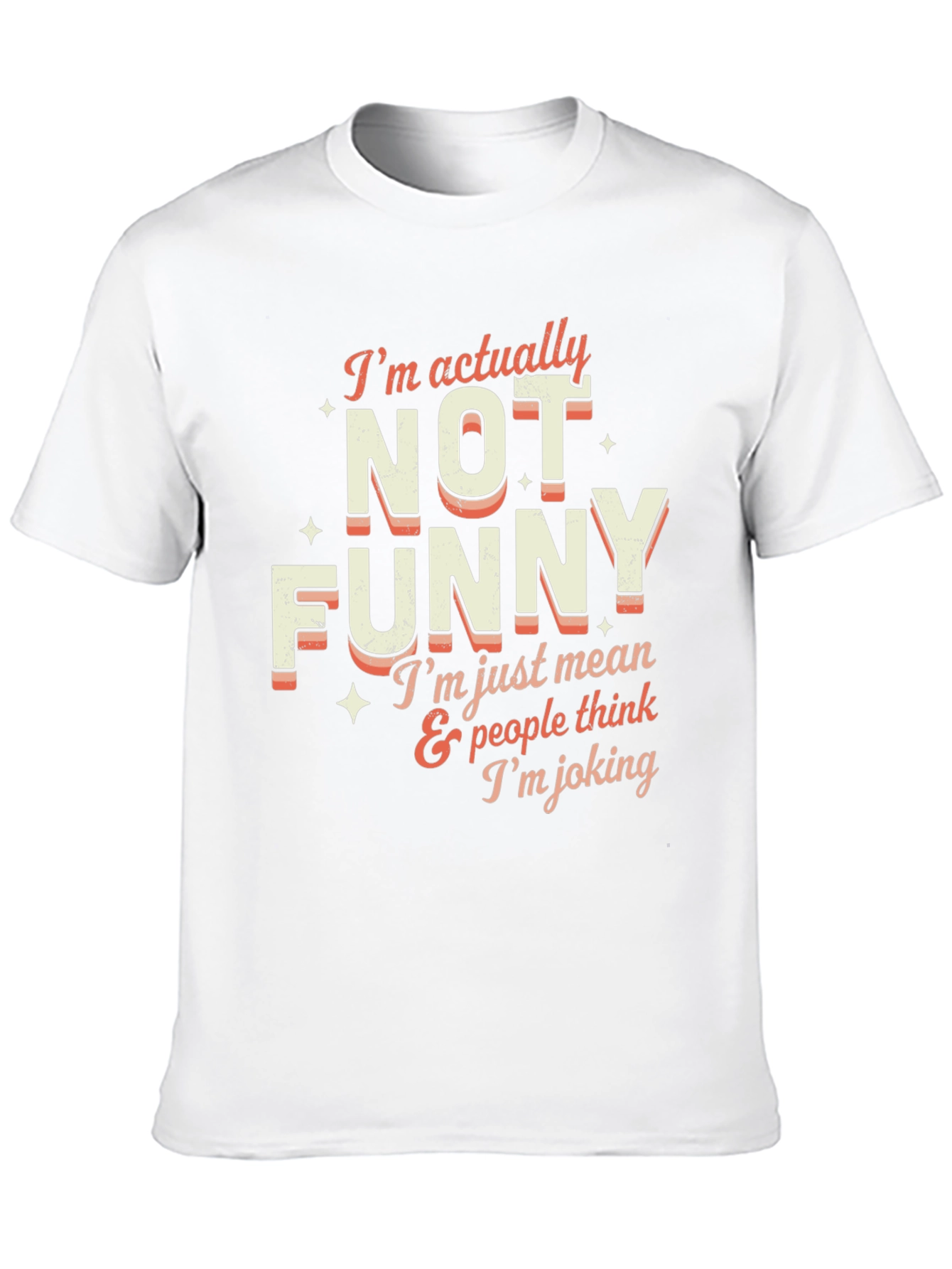 Black Funny Graphic Tee: I'm Actually Not Funny - Men's Black T-Shirt view 10