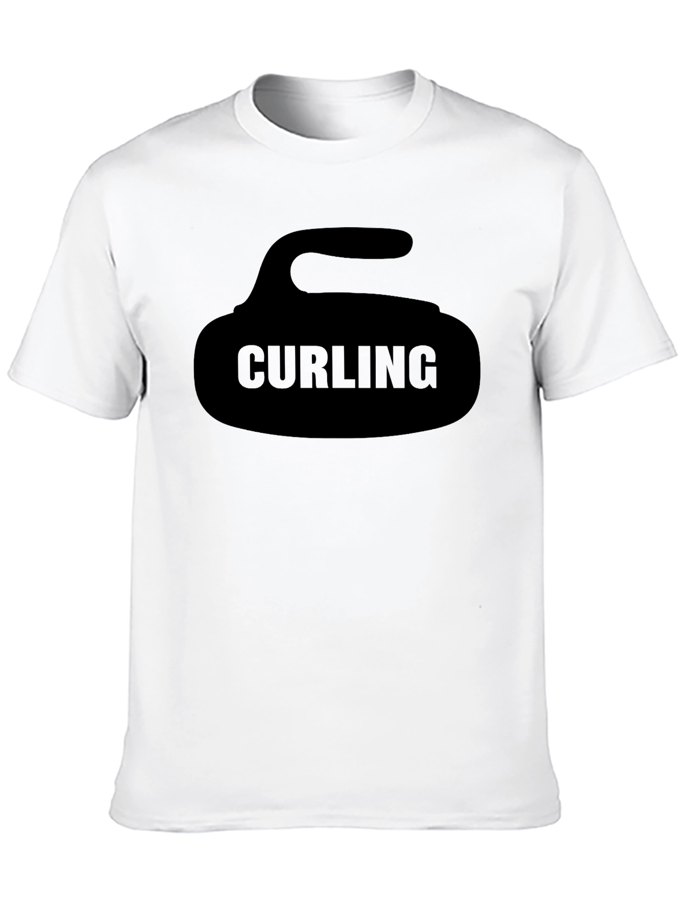 Black Curling Stone Graphic Tee - Black Sportswear Shirt view 10