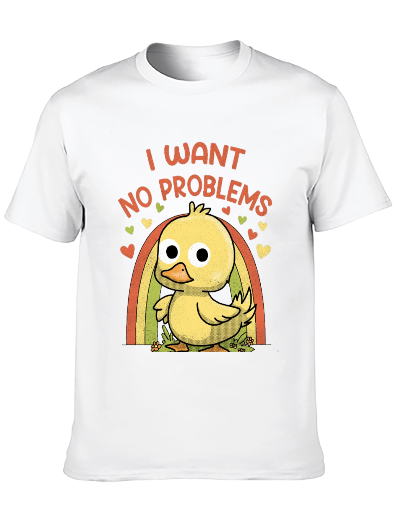 Black I Want No Problems Duck T-Shirt view 10