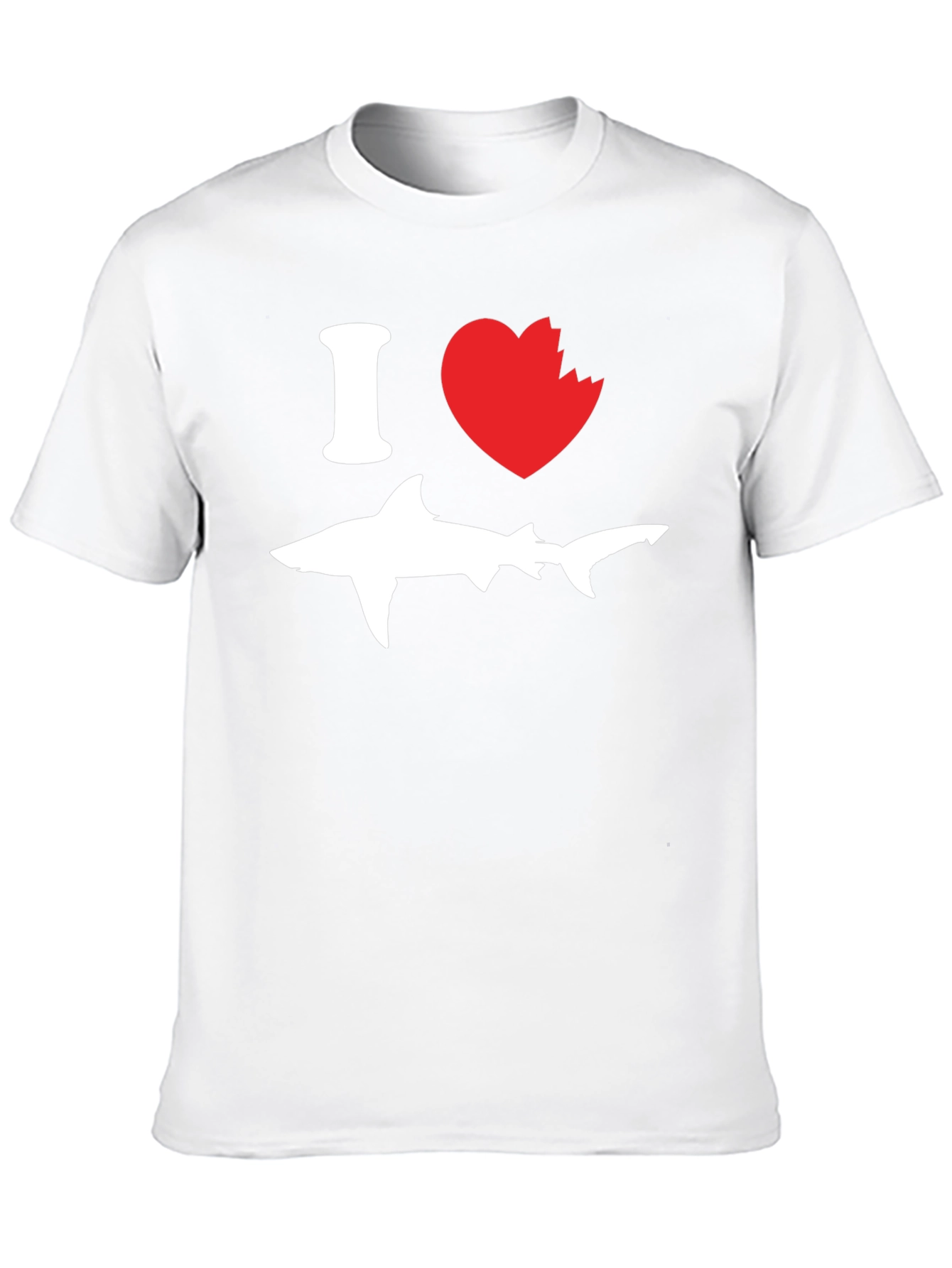 Black I Love Shark T-Shirt - Novelty Graphic Tee view 10