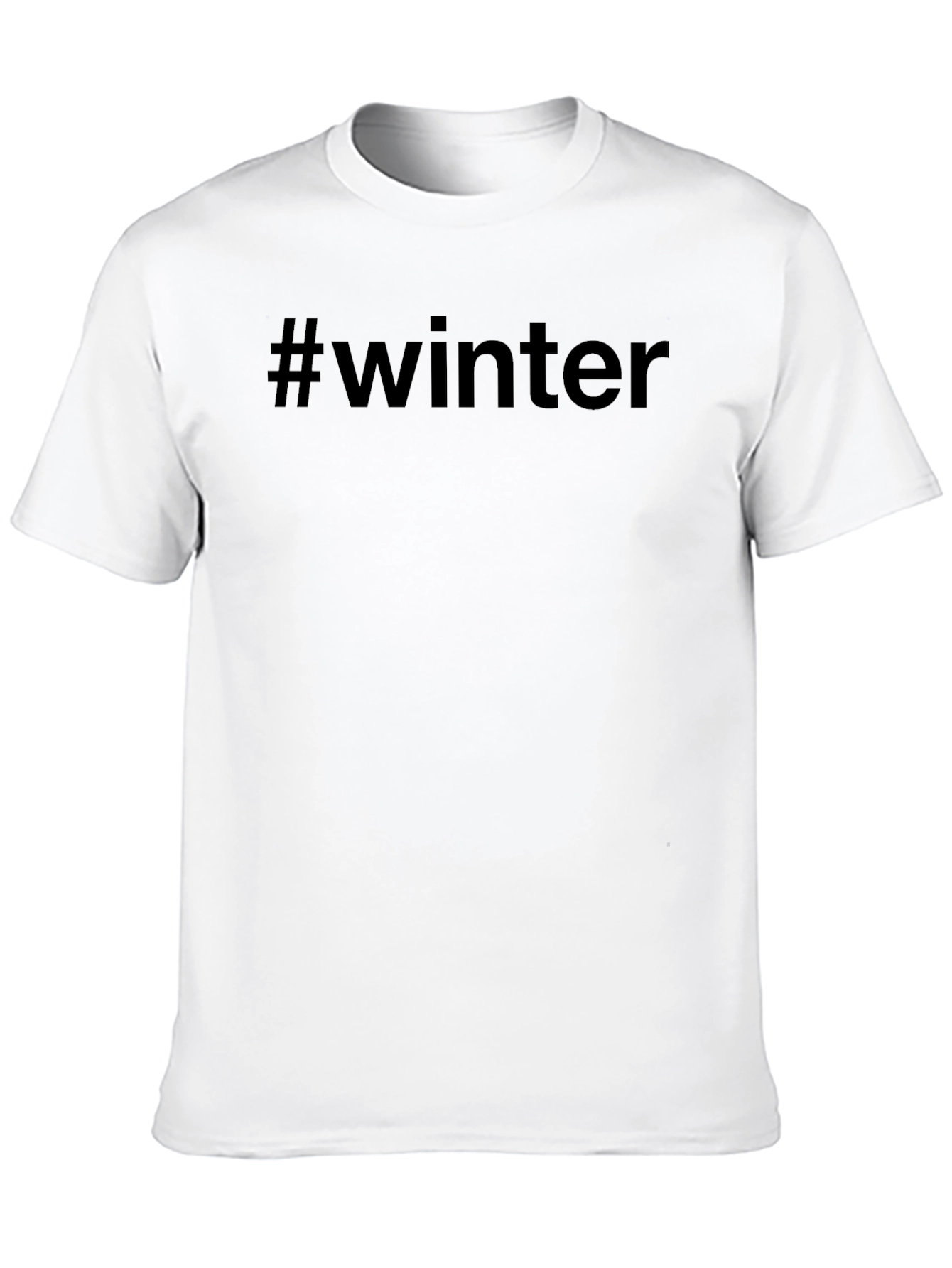 Black Winter Hashtag Crew Neck T-Shirt view 10