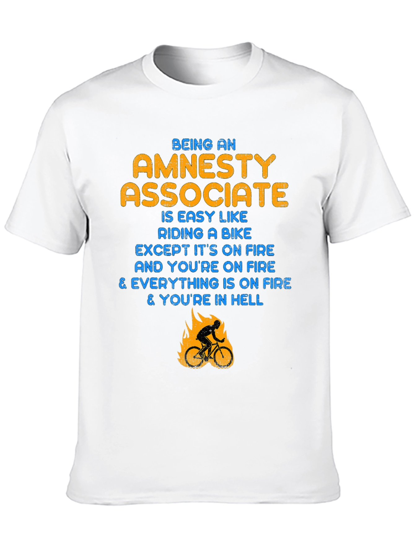 Black Amnesty Associate T-Shirt: Riding a Bike in Hell view 10