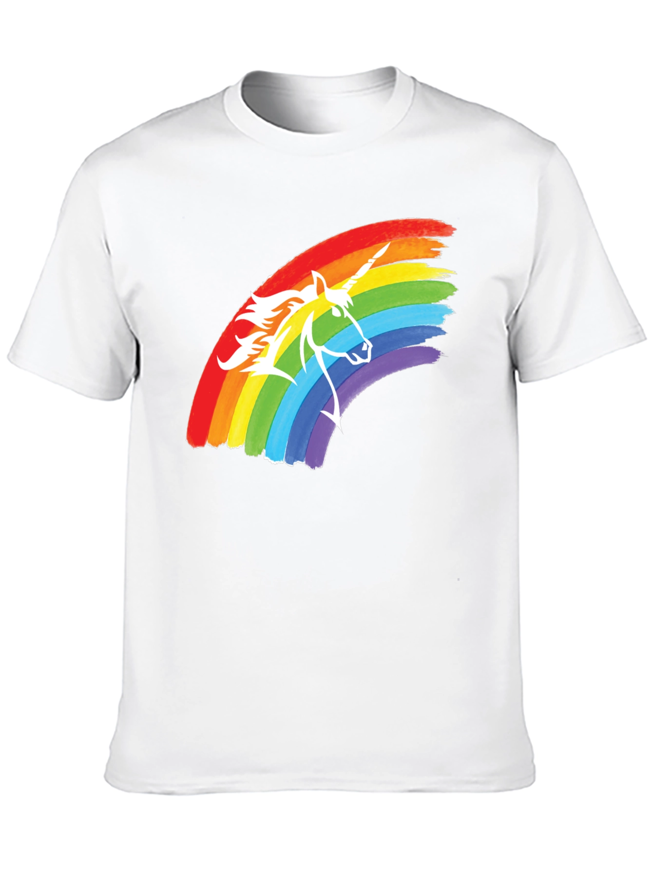 Black Rainbow Unicorn Graphic Tee - Black Cotton T-Shirt view 10