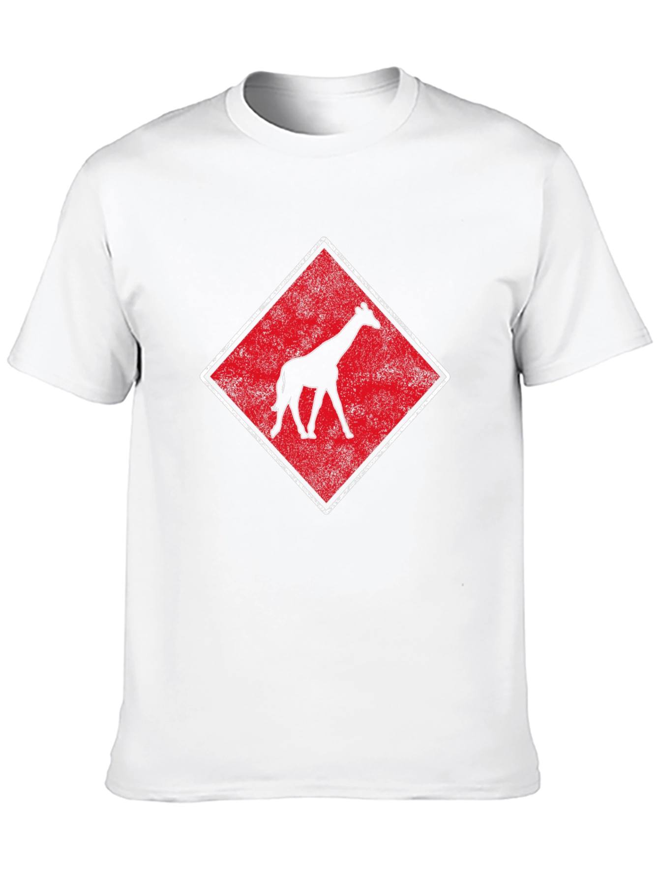 Black Giraffe Graphic Tee - Retro Style Diamond Design view 10