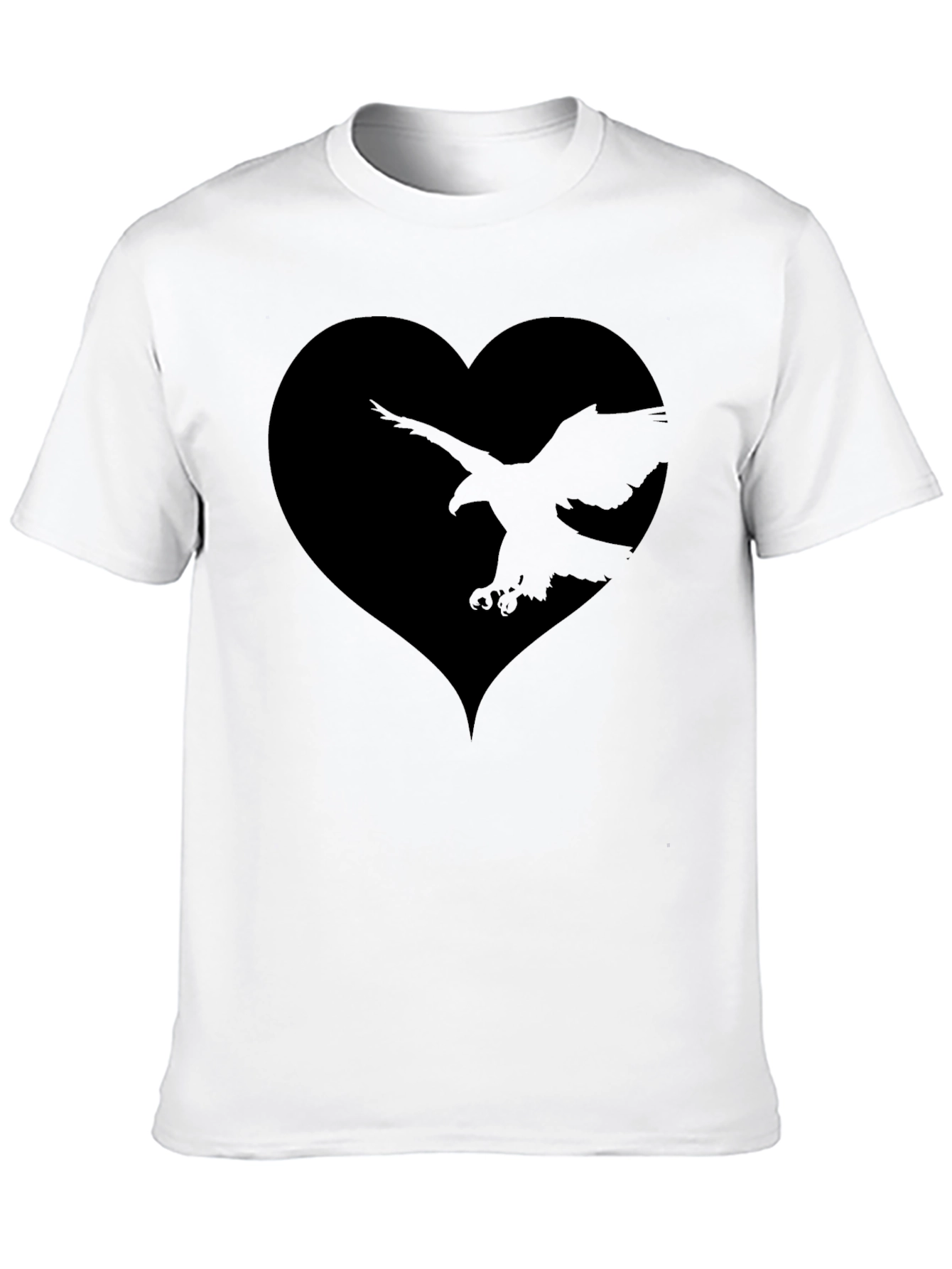 Black Black Eagle Heart Graphic Tee - Men's Stylish T-Shirt view 10
