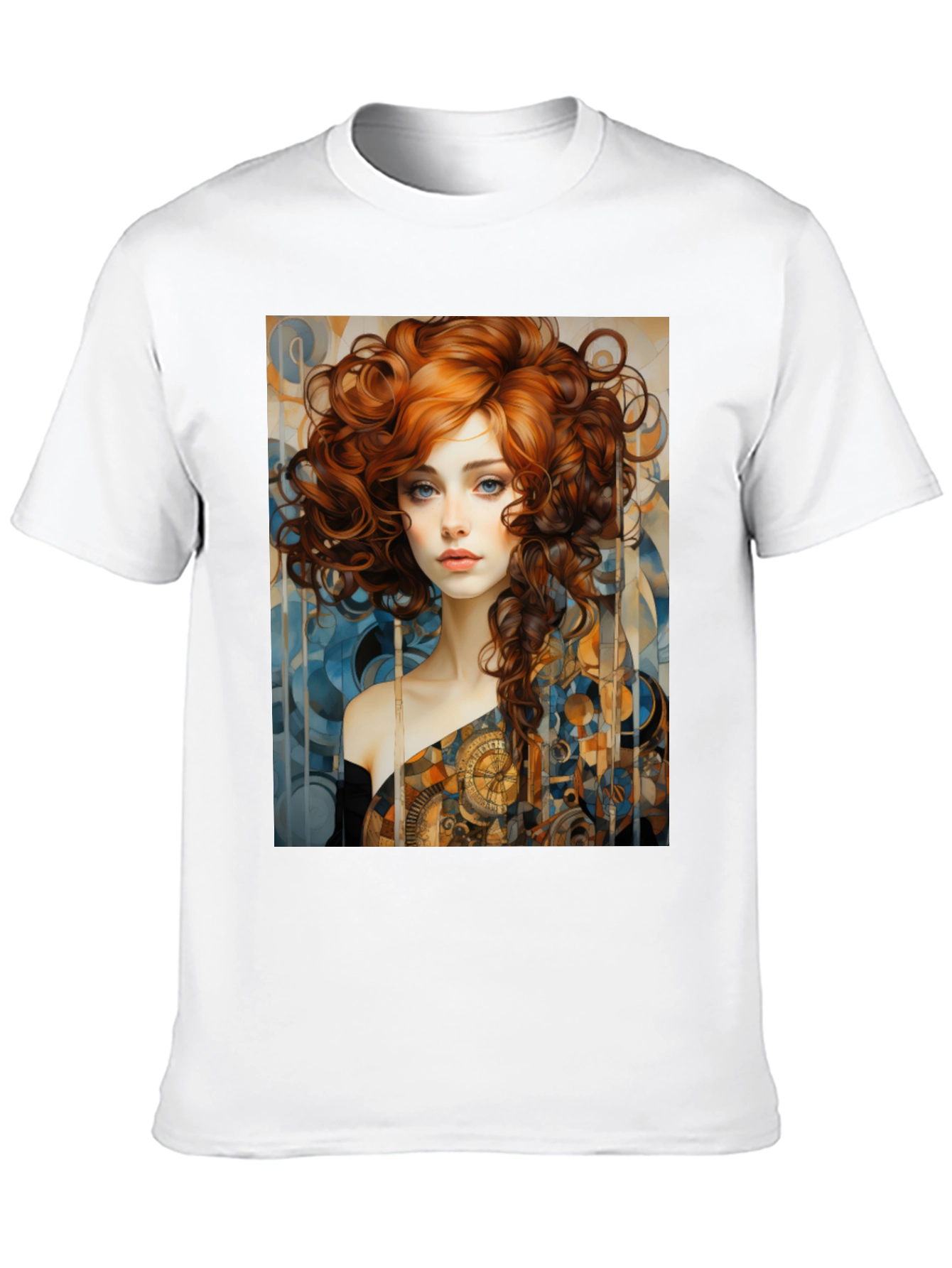Black Art Nouveau Woman Graphic Black T-Shirt view 10