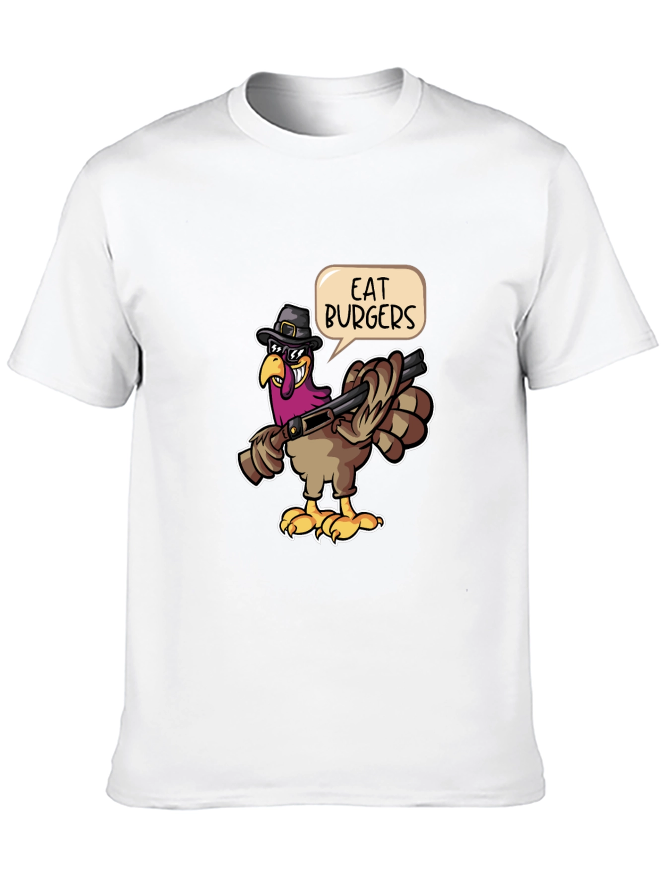 Black Eat Burgers Turkey T-Shirt - Thanksgiving Humor view 10