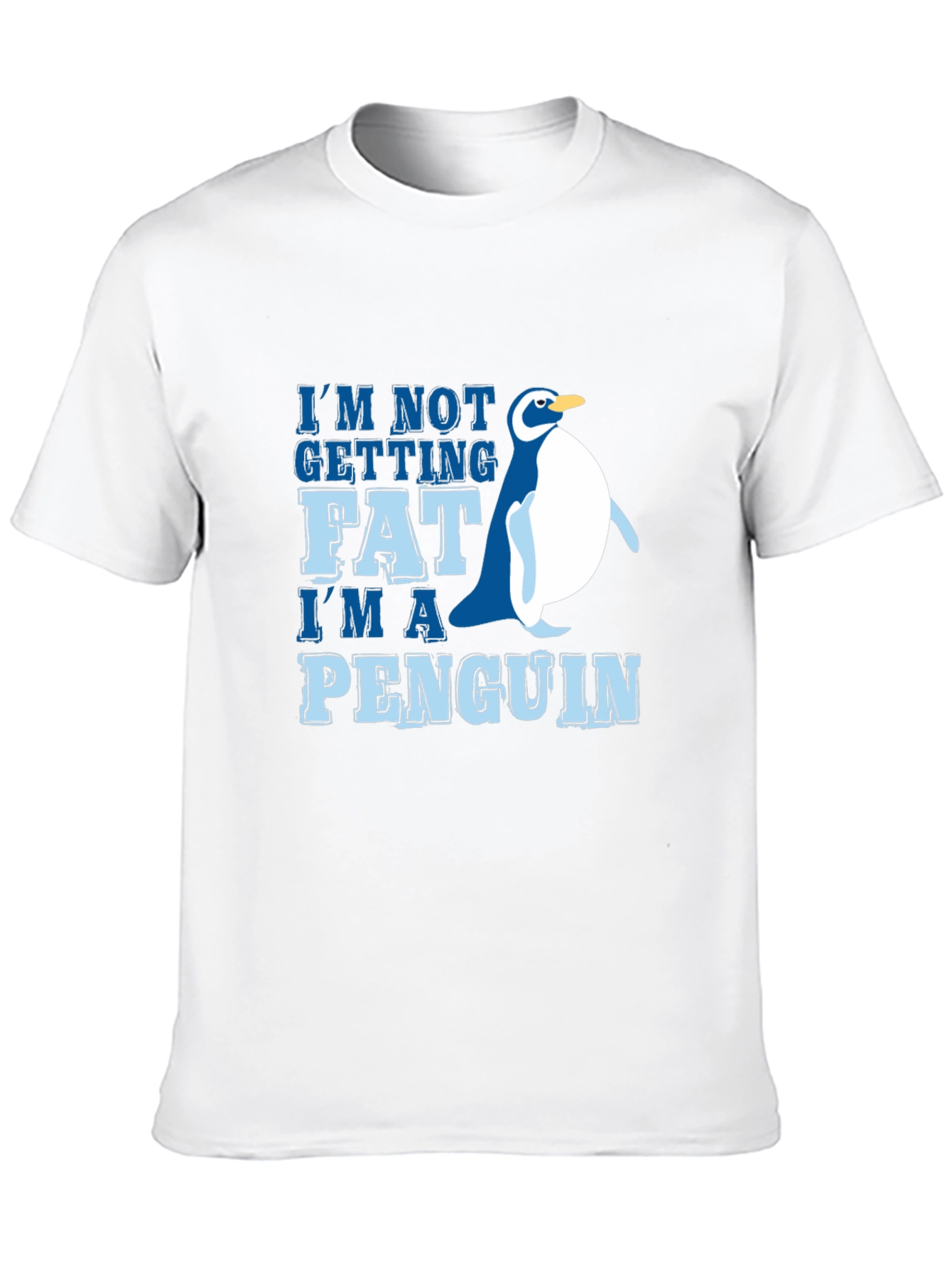 Black Funny Penguin Graphic Tee - I'm Not Getting Fat view 10