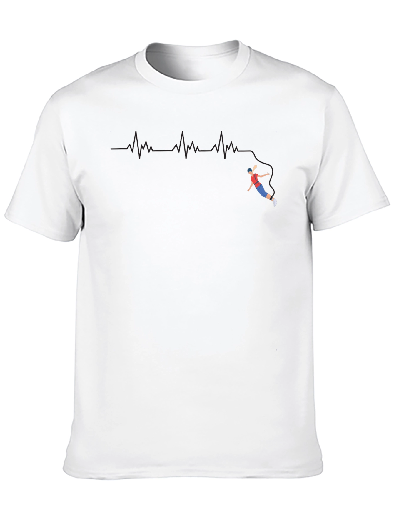 Black Adventure Heartbeat T-Shirt - Climber Design view 10