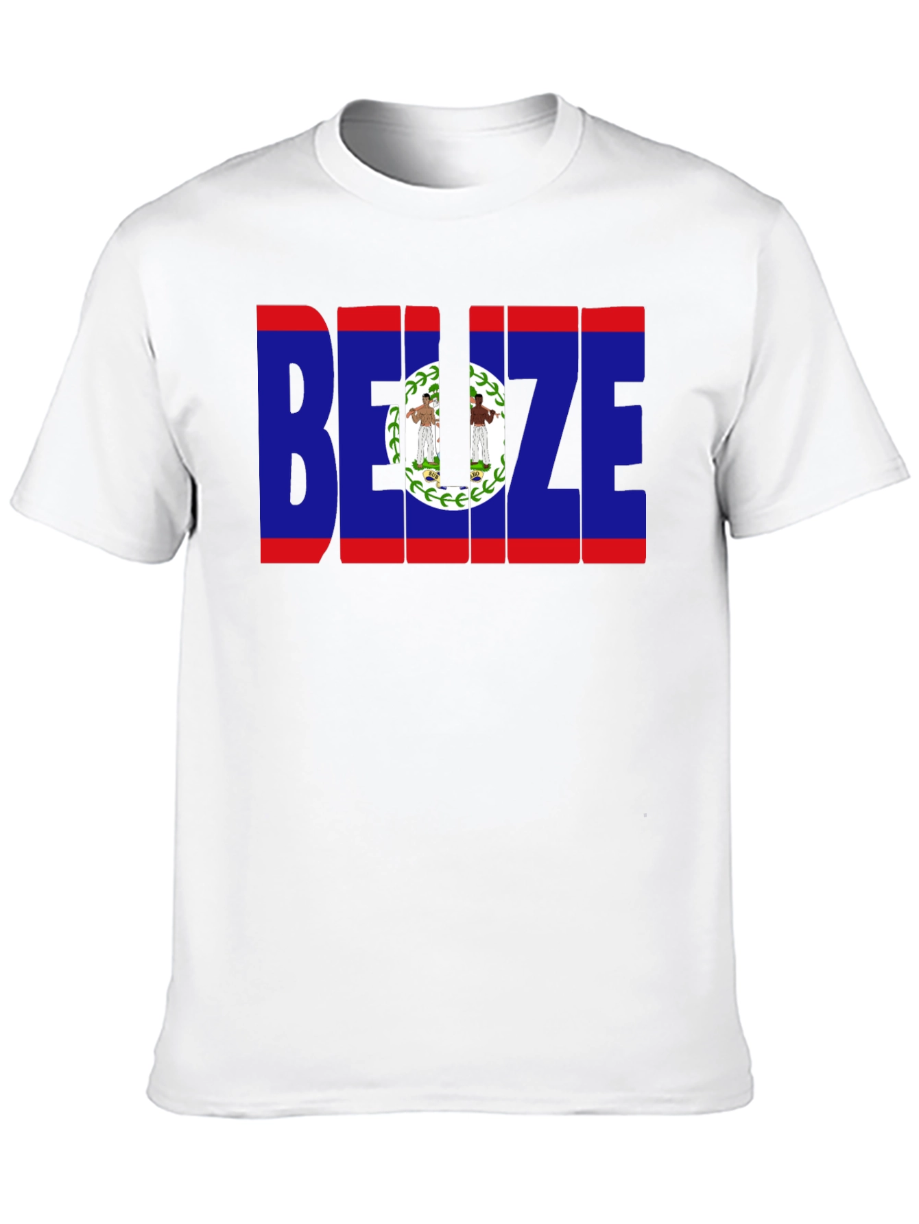 Belize Flag Graphic T-Shirt - Black Crew Neck Tee - 10