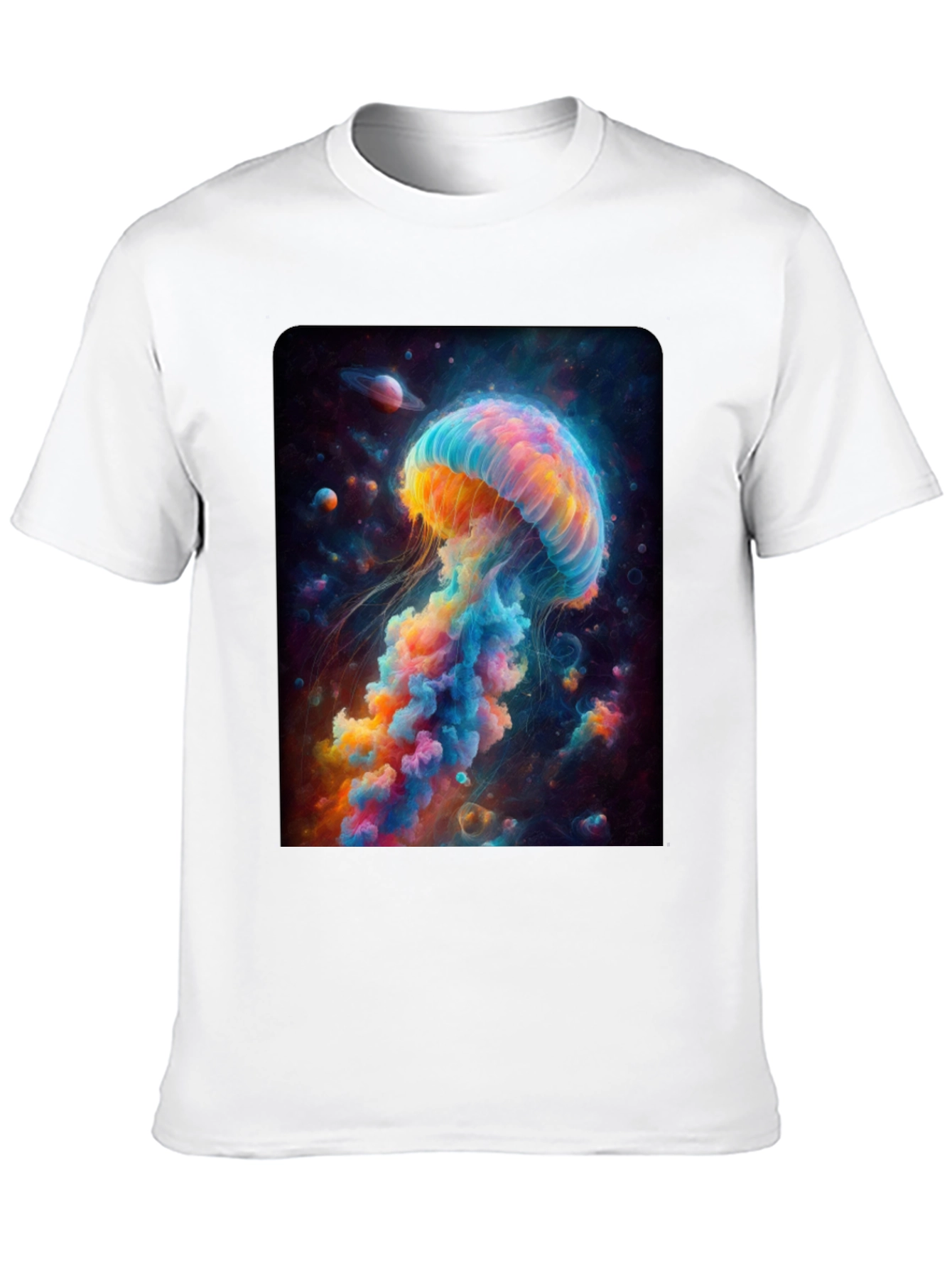 Black Space Jellyfish Graphic T-Shirt view 10