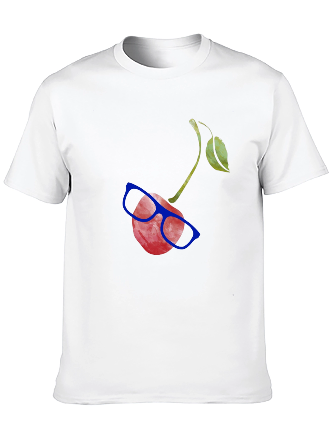 Black Funny Cherry with Glasses Graphic Tee view 10