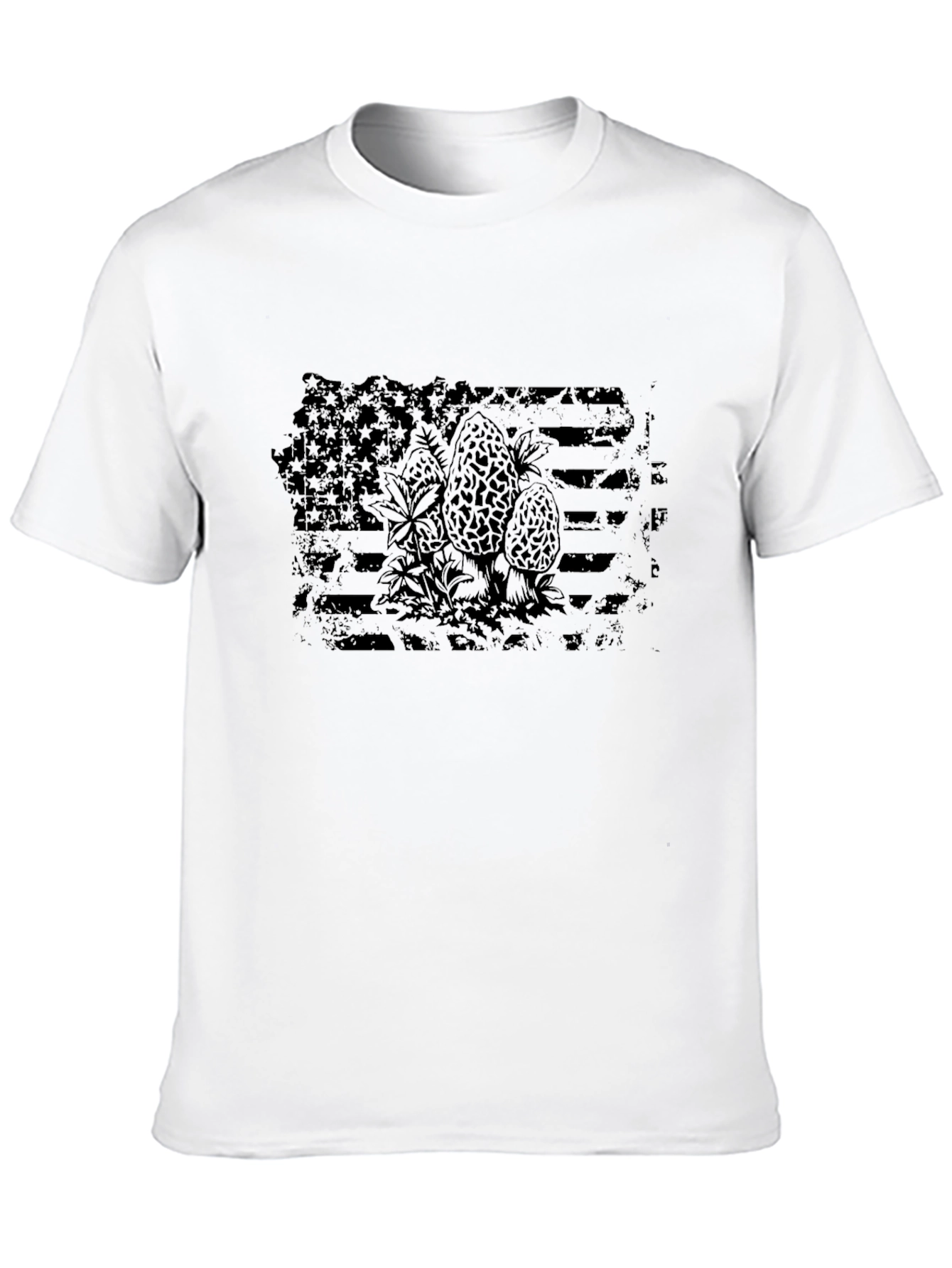 Black American Flag Morels Graphic T-Shirt view 10