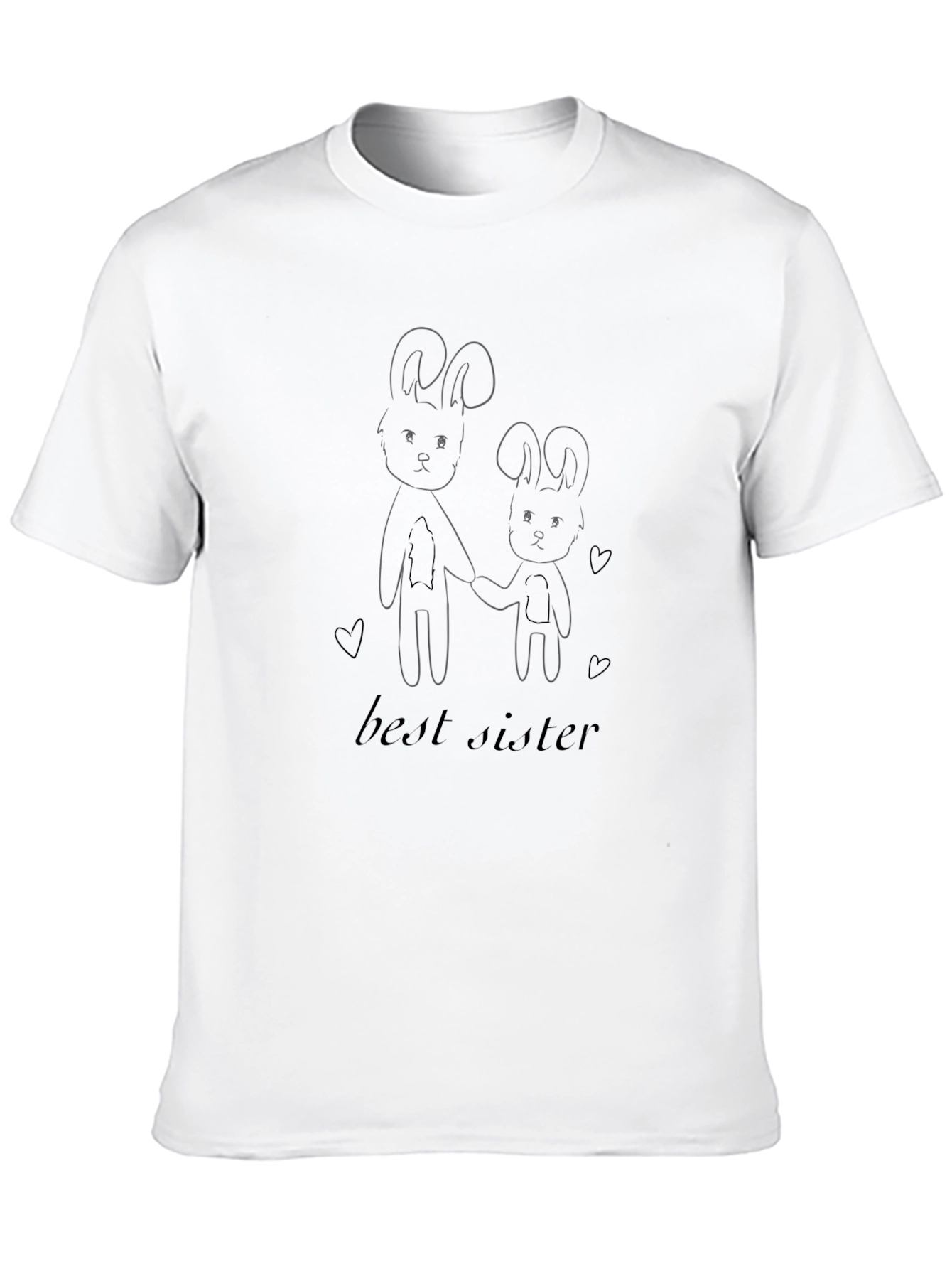 Black Best Sister Bunny Graphic Tee - Black view 10