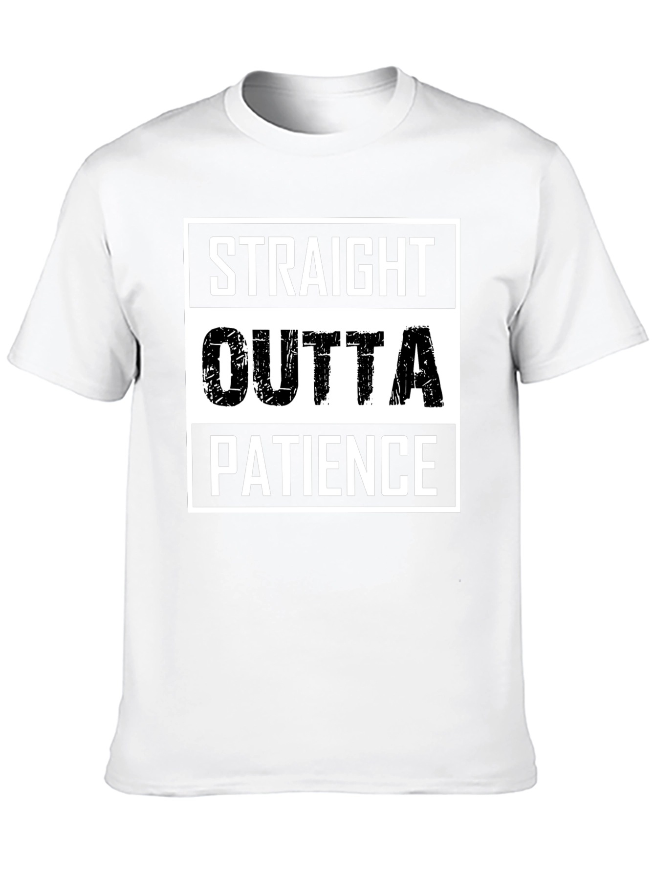 Black Straight Outta Patience T-Shirt - Funny Graphic Tee view 10