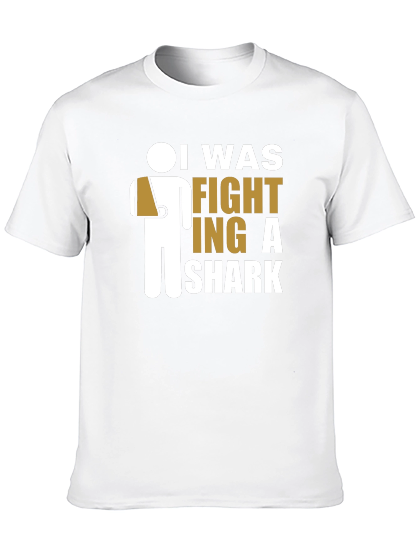 Black I Was Fighting A Shark T-Shirt - Funny Humor Tee view 10