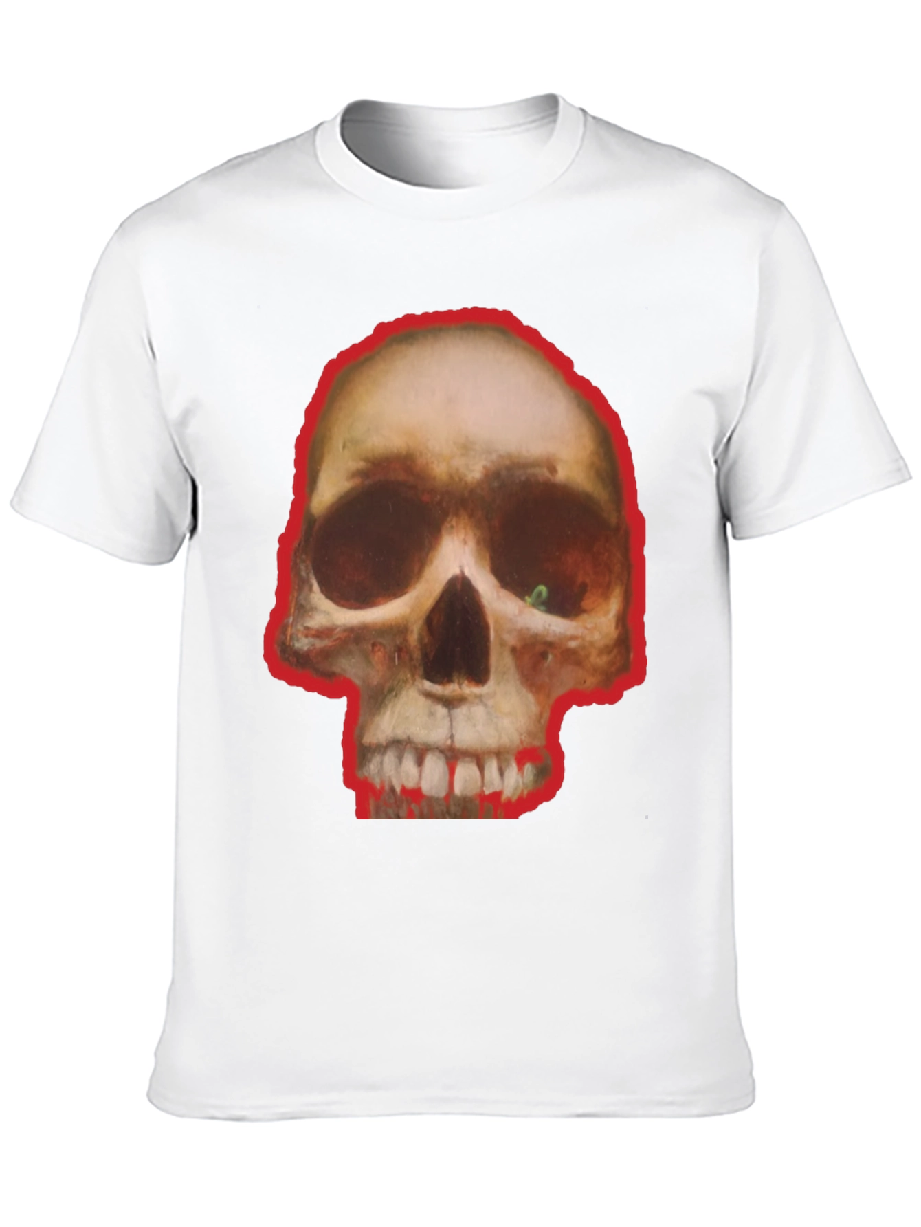 Black Skull Graphic Tee - Edgy Black Cotton T-Shirt view 10