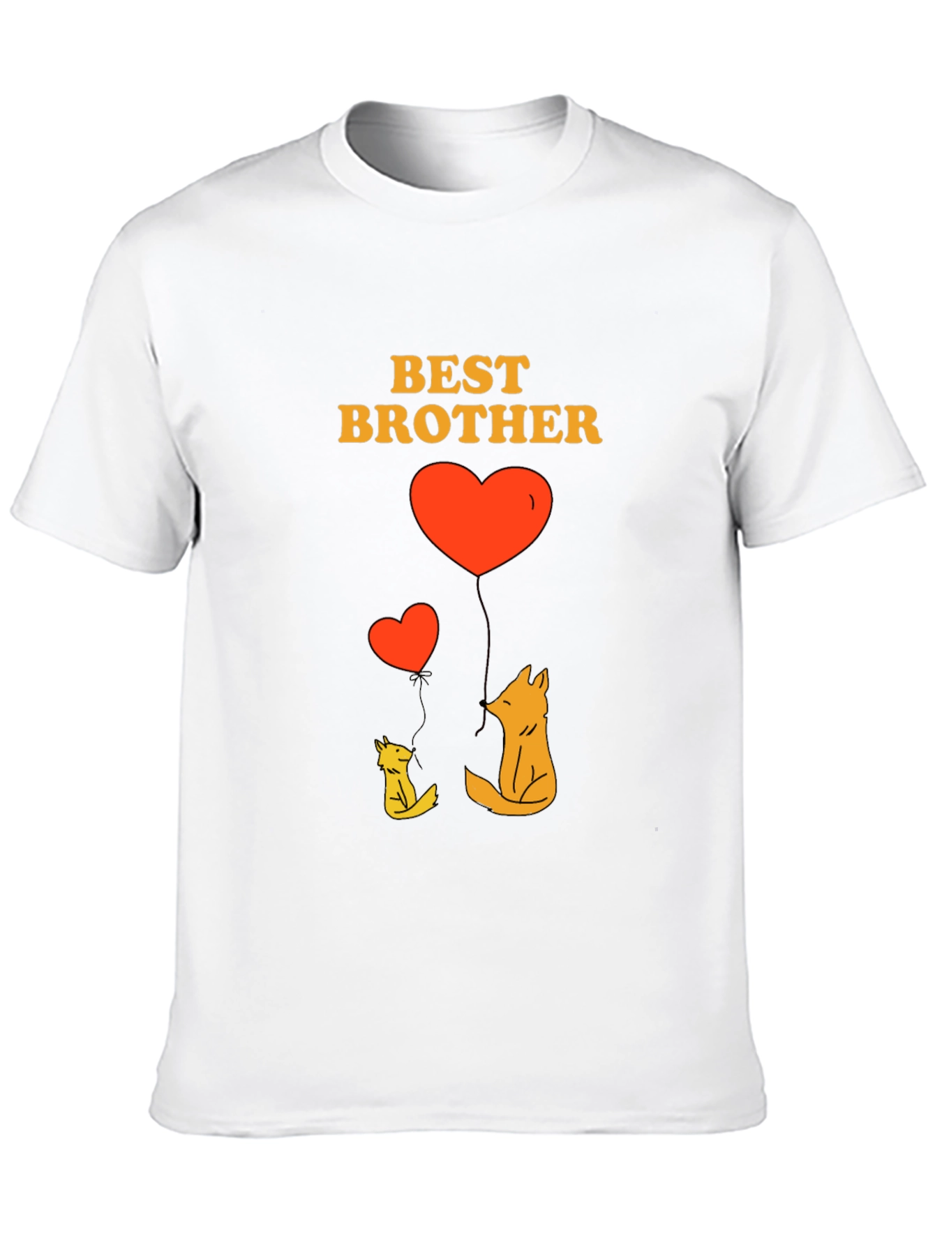 Black Best Brother Fox Heart Graphic T-Shirt view 10