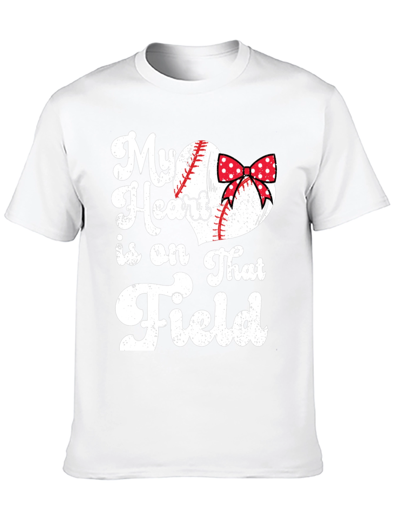 Black Baseball Mom Heart Field T-Shirt view 10