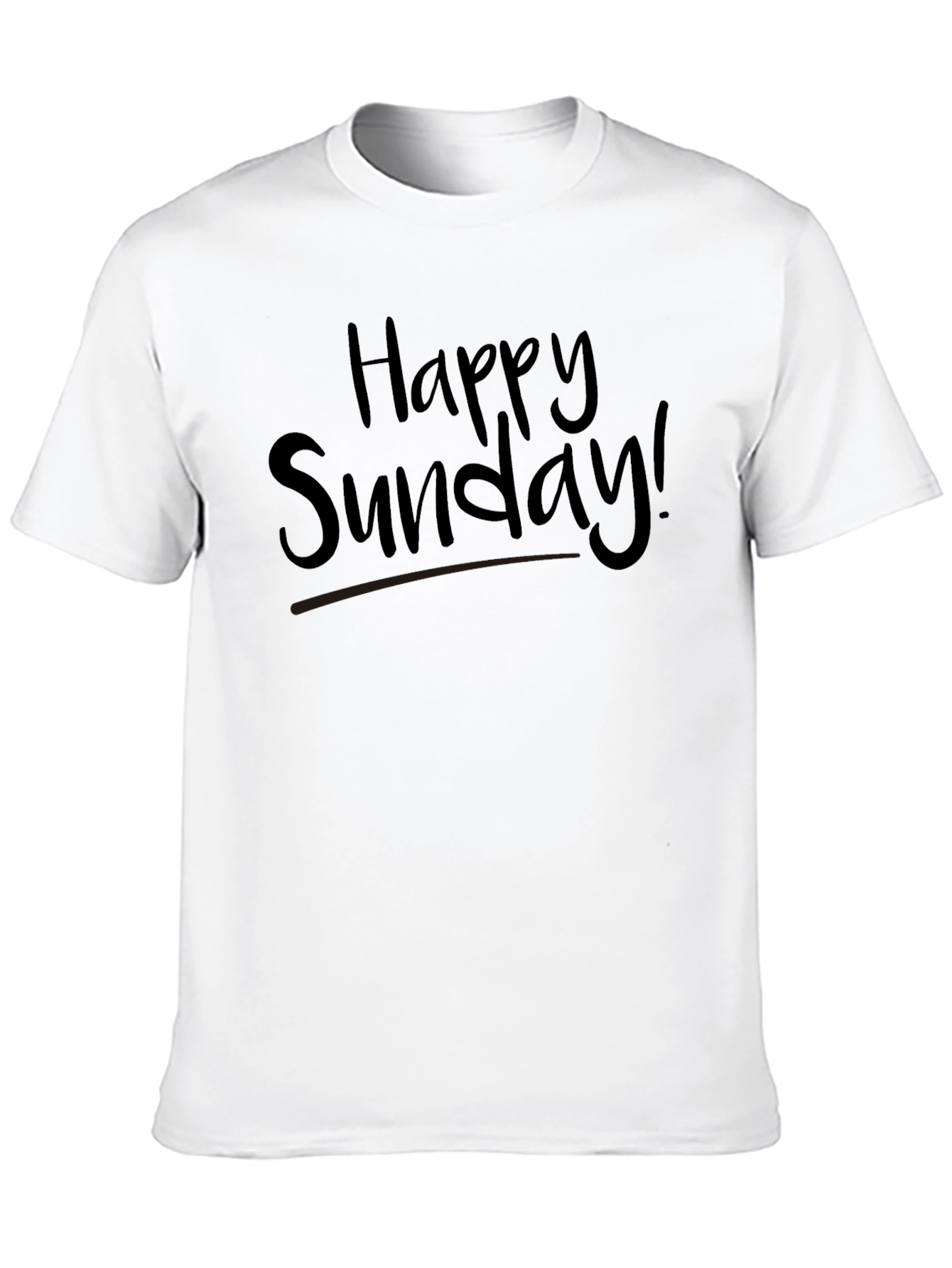 Black Happy Sunday Graphic Tee - Casual Black T-Shirt view 10