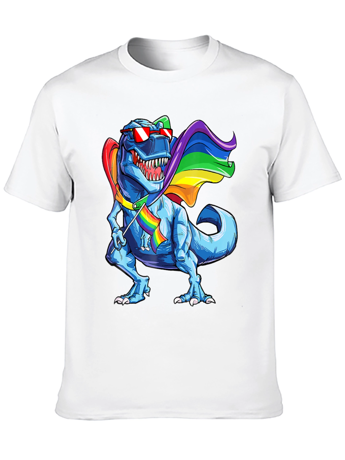 Black Rainbow Dinosaur Pride T-Shirt view 10