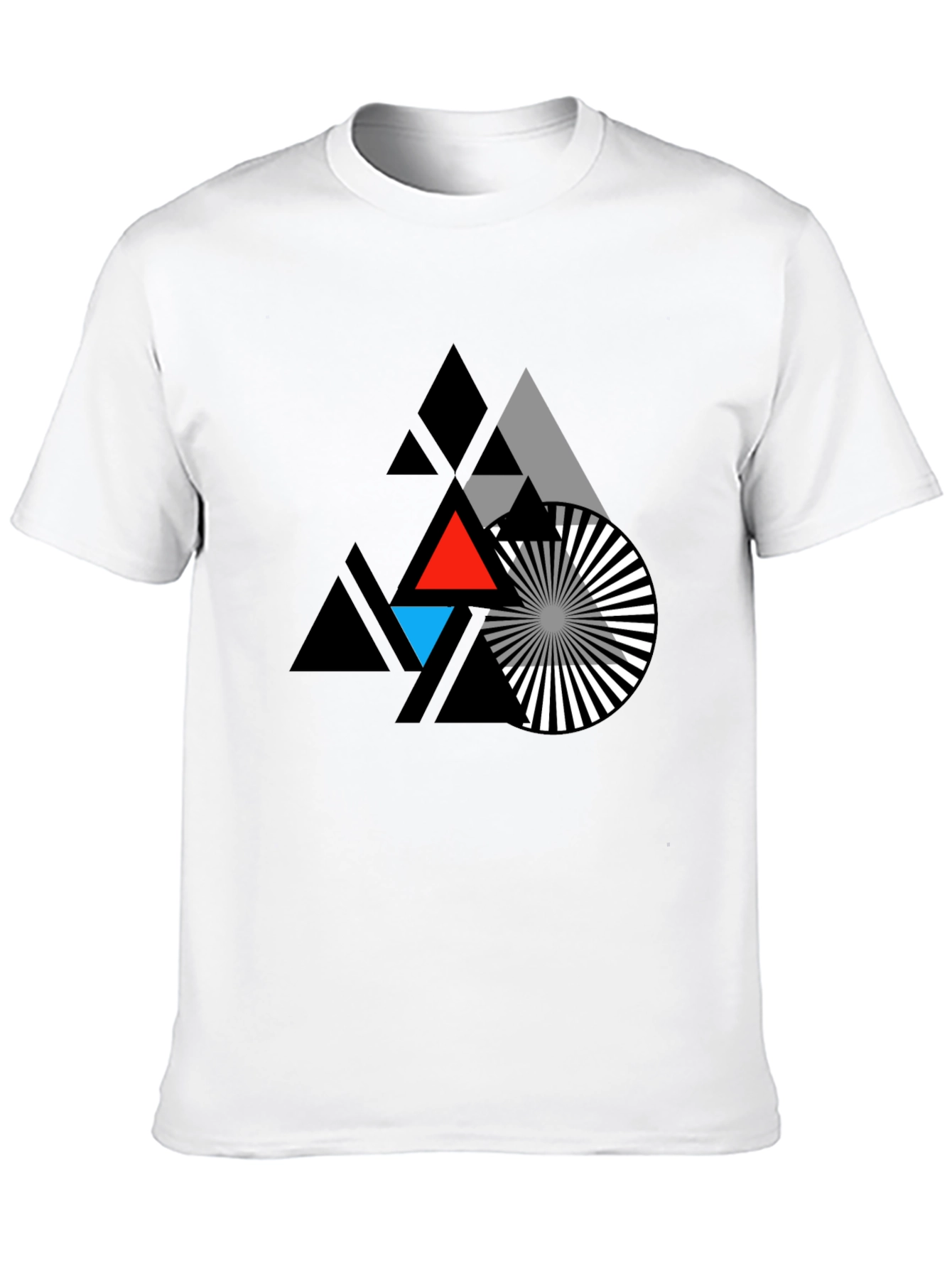 Black Geometric Triangle Graphic T-Shirt view 10