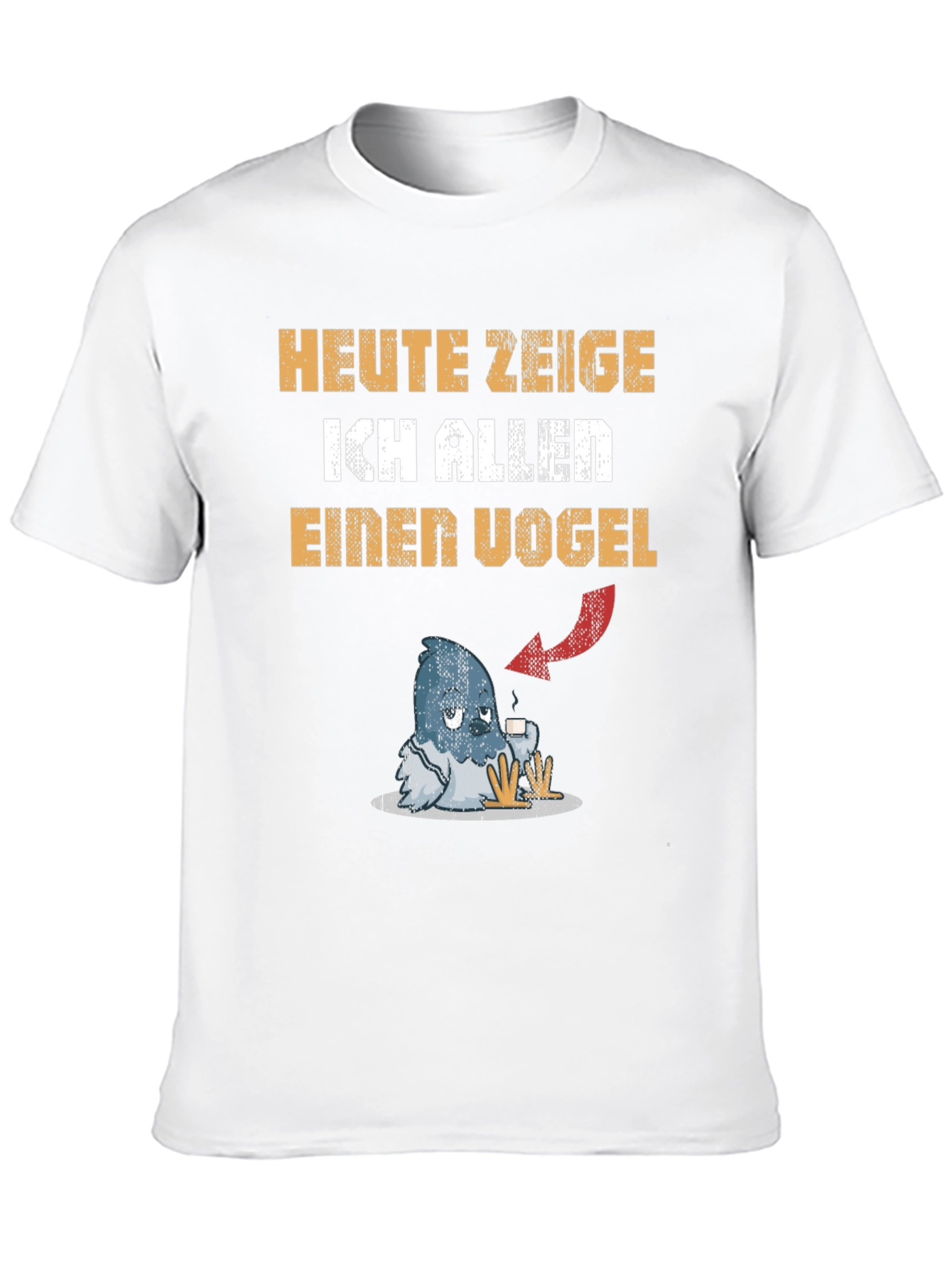 Black Heute Zeige Ich Allen Einen Vogel Graphic Tee view 10
