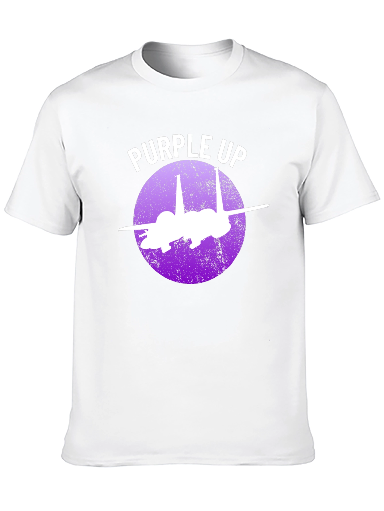 Black Purple Up F-15 Fighter Jet Graphic T-Shirt view 10