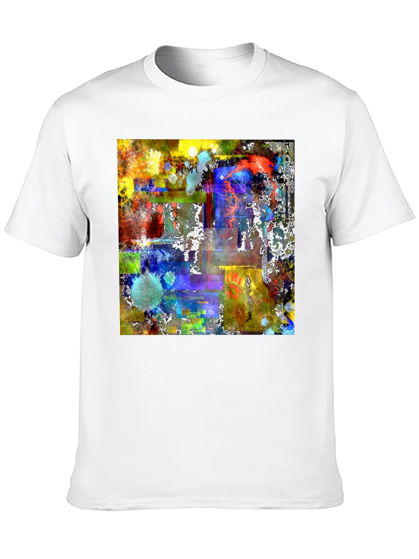 Black Abstract Art Graphic Tee - Men's Black T-Shirt view 10