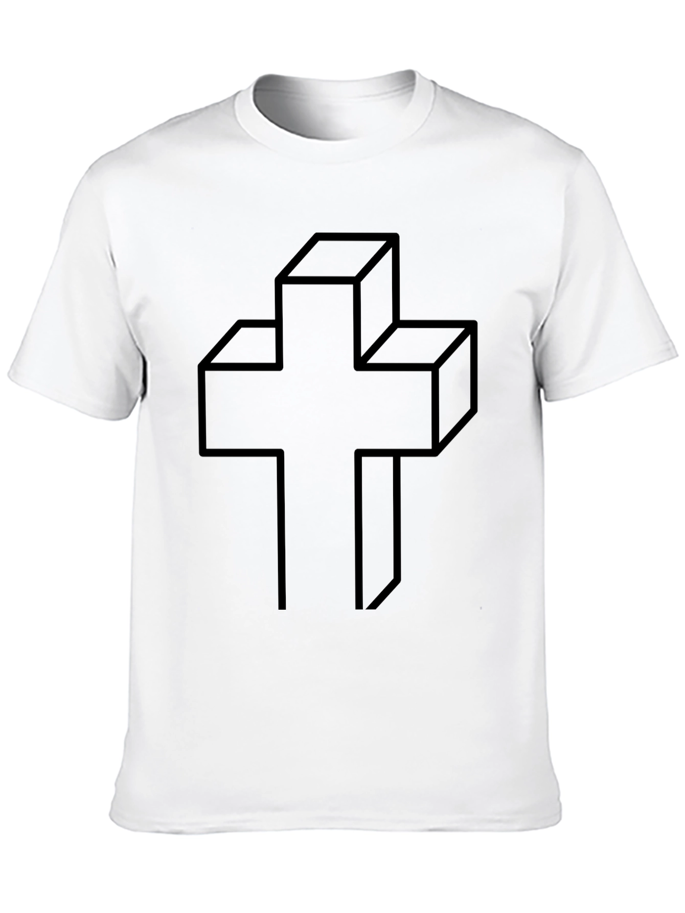 Black Geometric Cross Graphic Tee - Modern Christian Apparel view 10