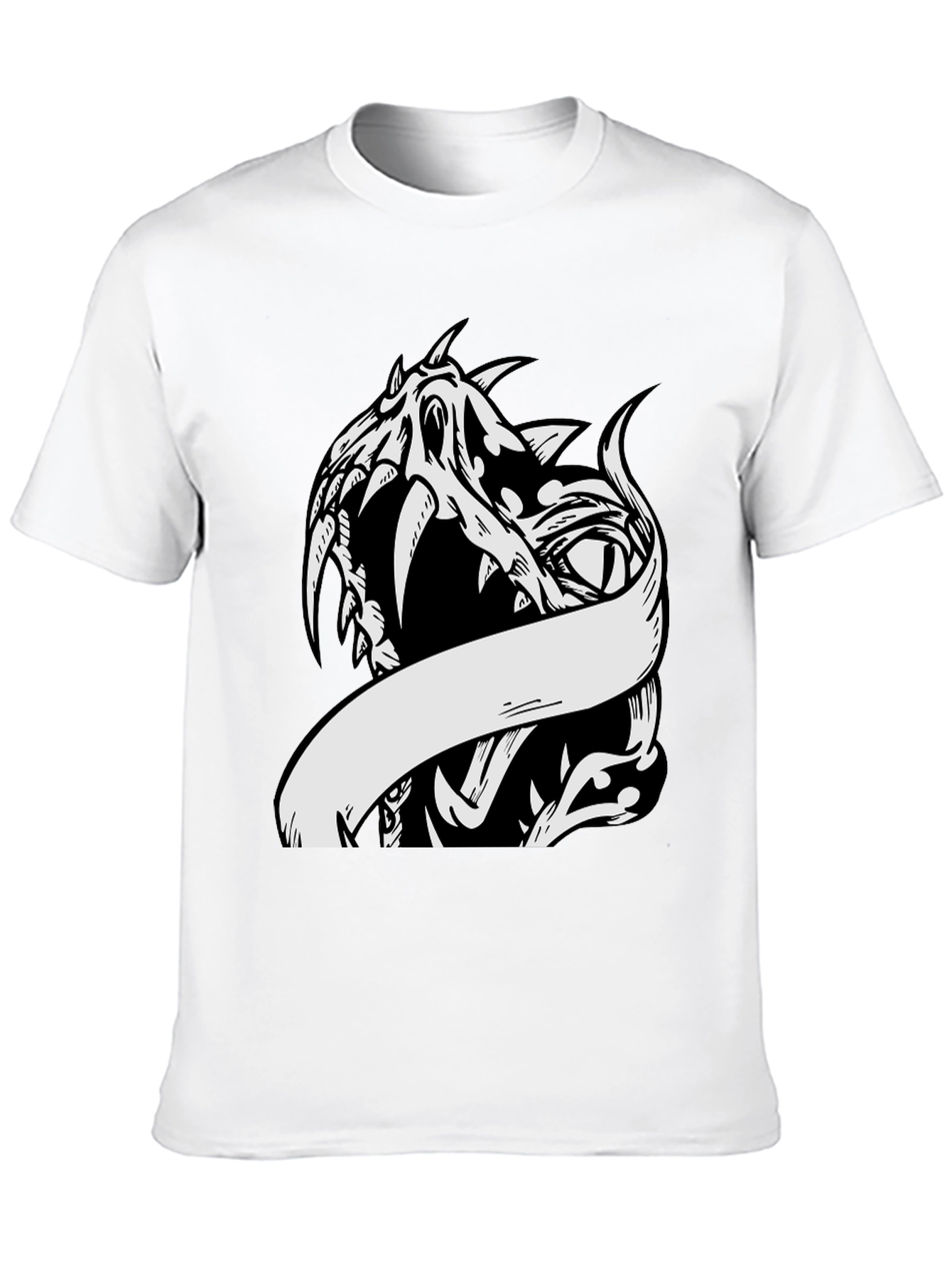 Black Black T-Shirt with Dragon Graphic view 10