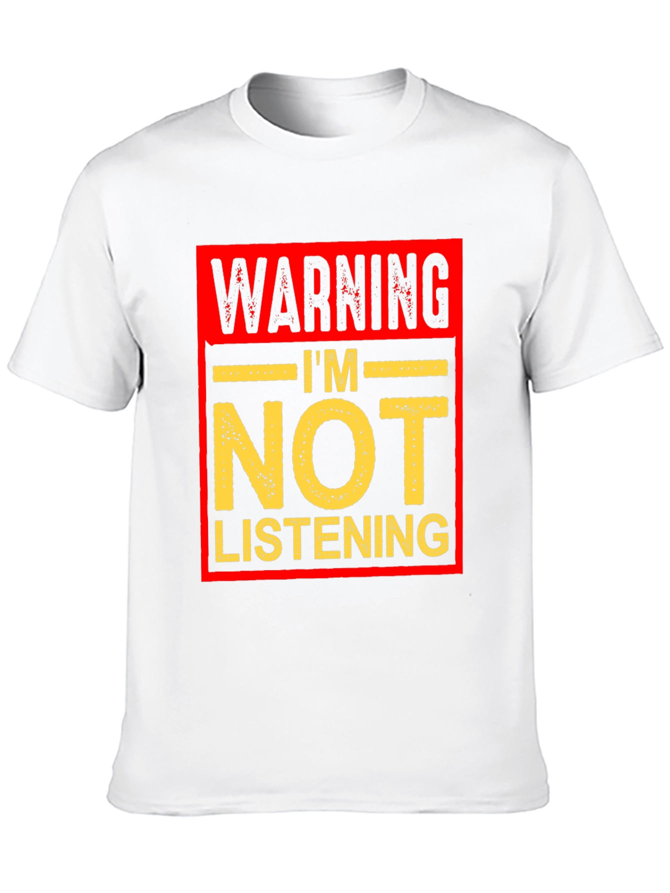 Black Warning I'm Not Listening Graphic T-Shirt view 10