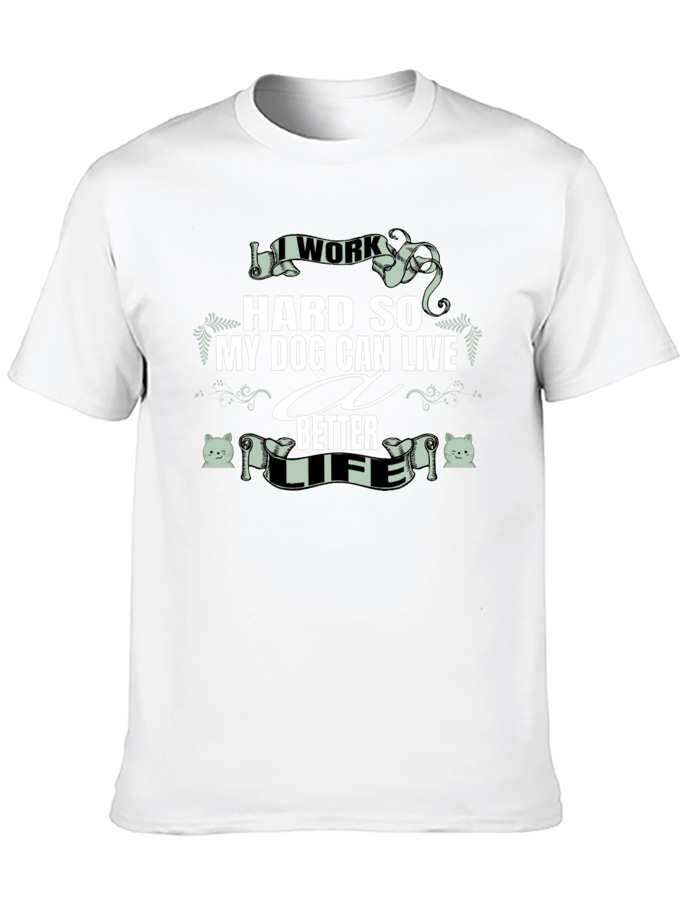 Black I Work Hard for My Dog T-Shirt view 10