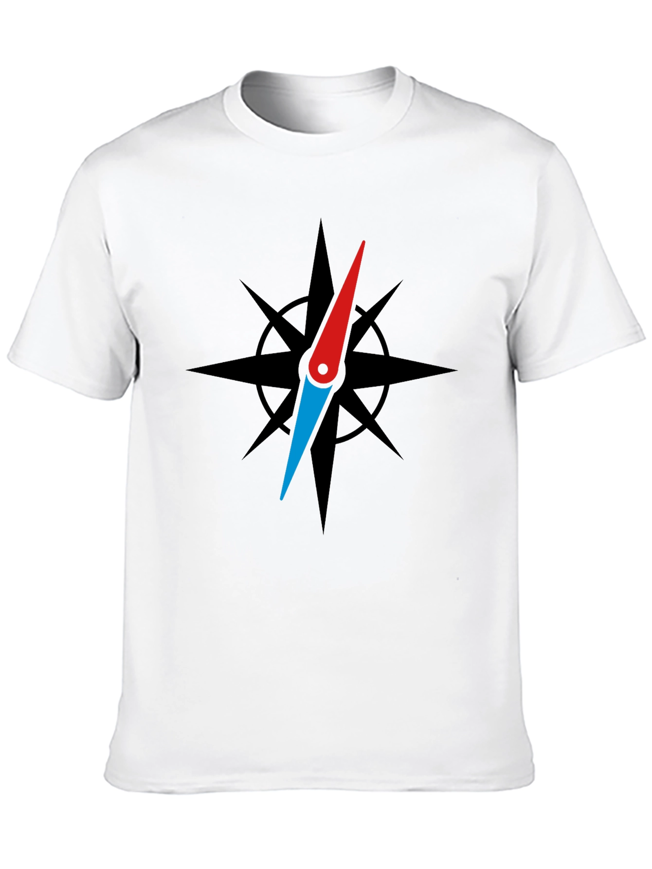 Black Compass Rose Graphic Black T-Shirt view 10