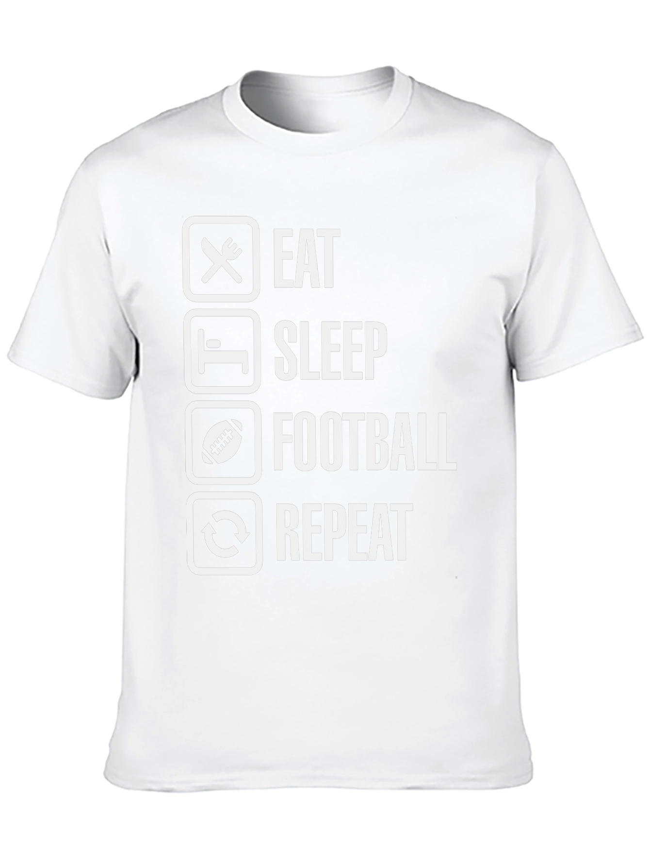 Black Eat Sleep Football Repeat Black T-Shirt view 10