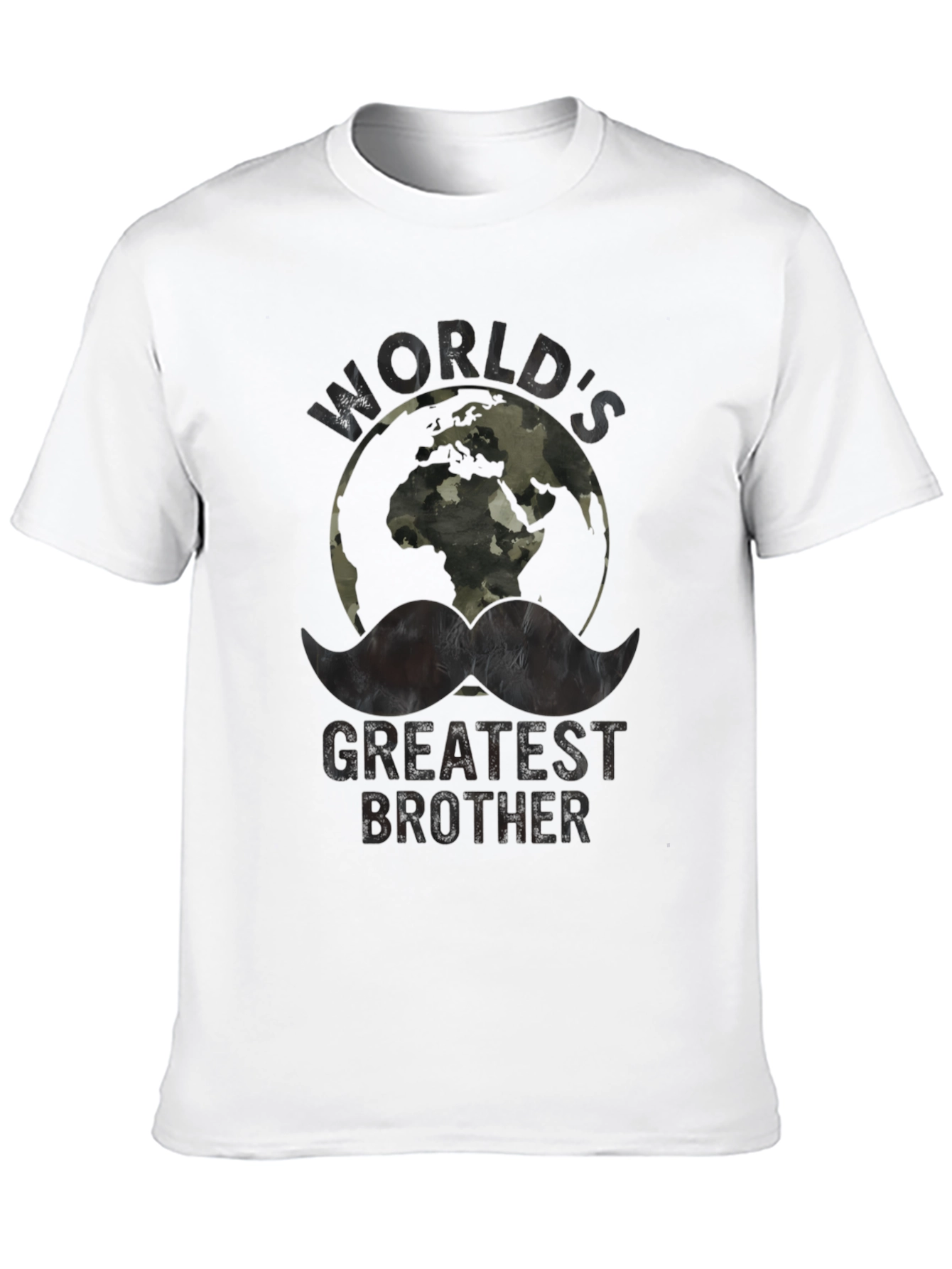 Black World's Greatest Brother T-Shirt - Camo Globe Graphic Tee view 10