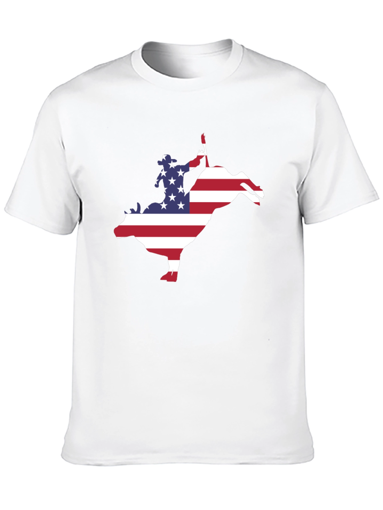 Black American Flag Bull Rider Graphic T-Shirt view 10