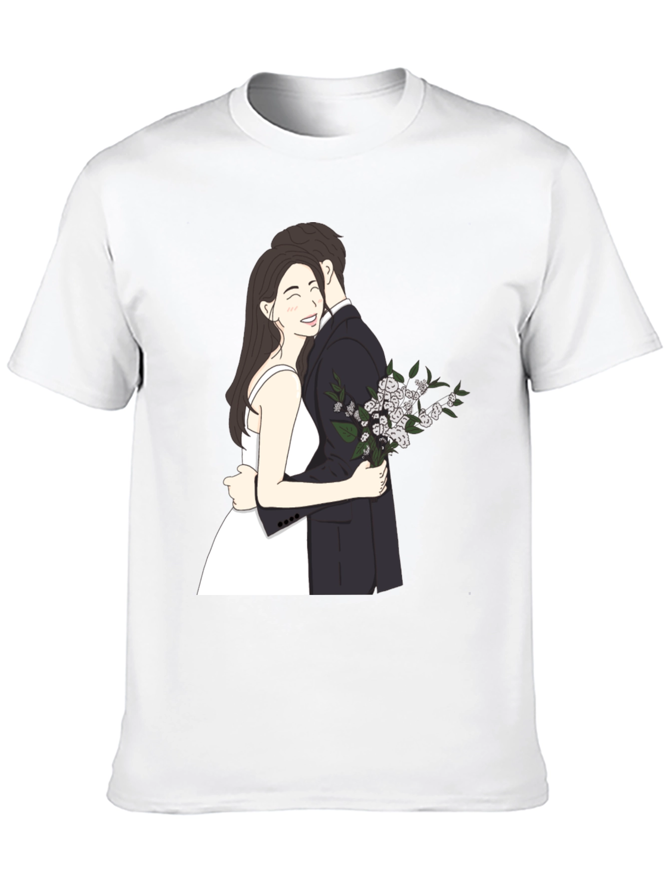 Black Couple Embrace Graphic Tee - Black view 10