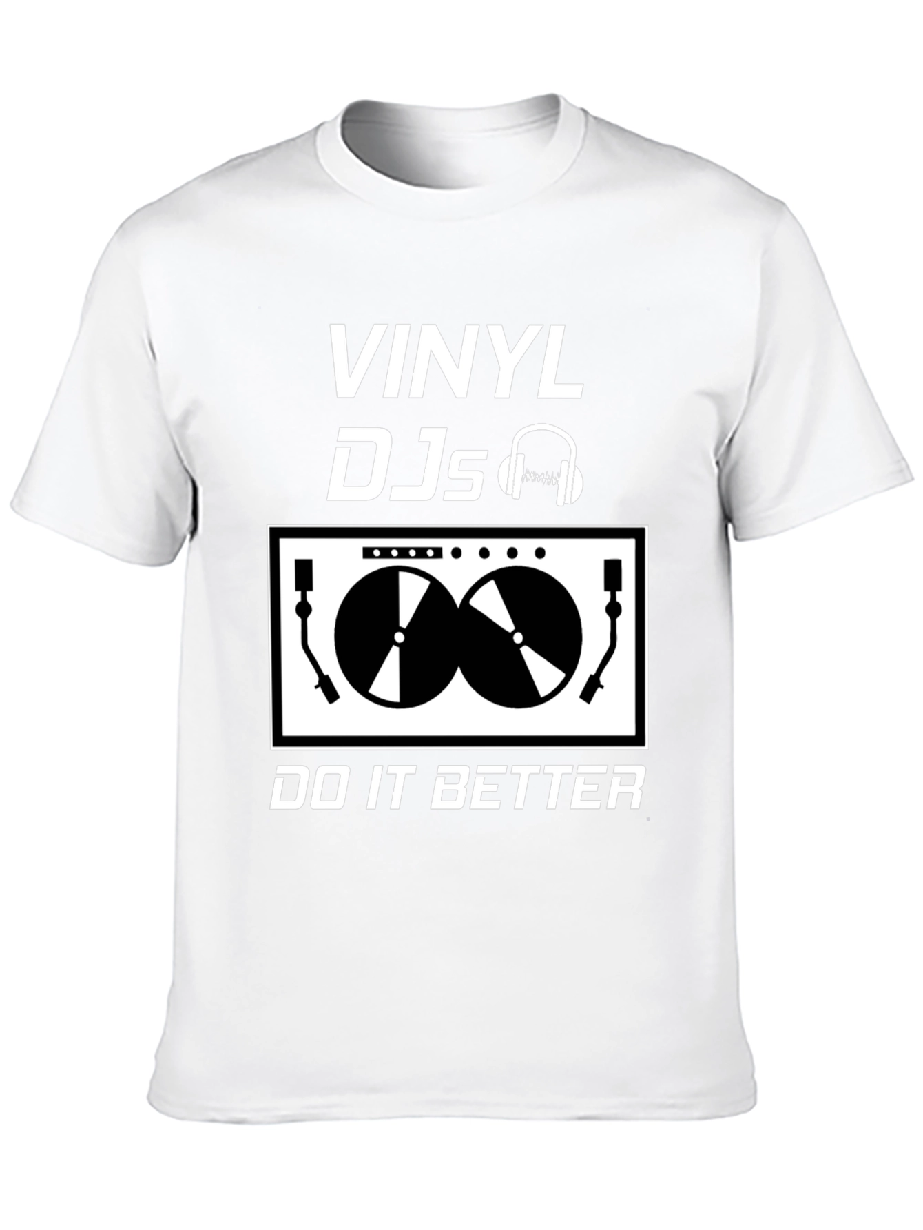 Black Vinyl DJs Do It Better Graphic T-Shirt view 10